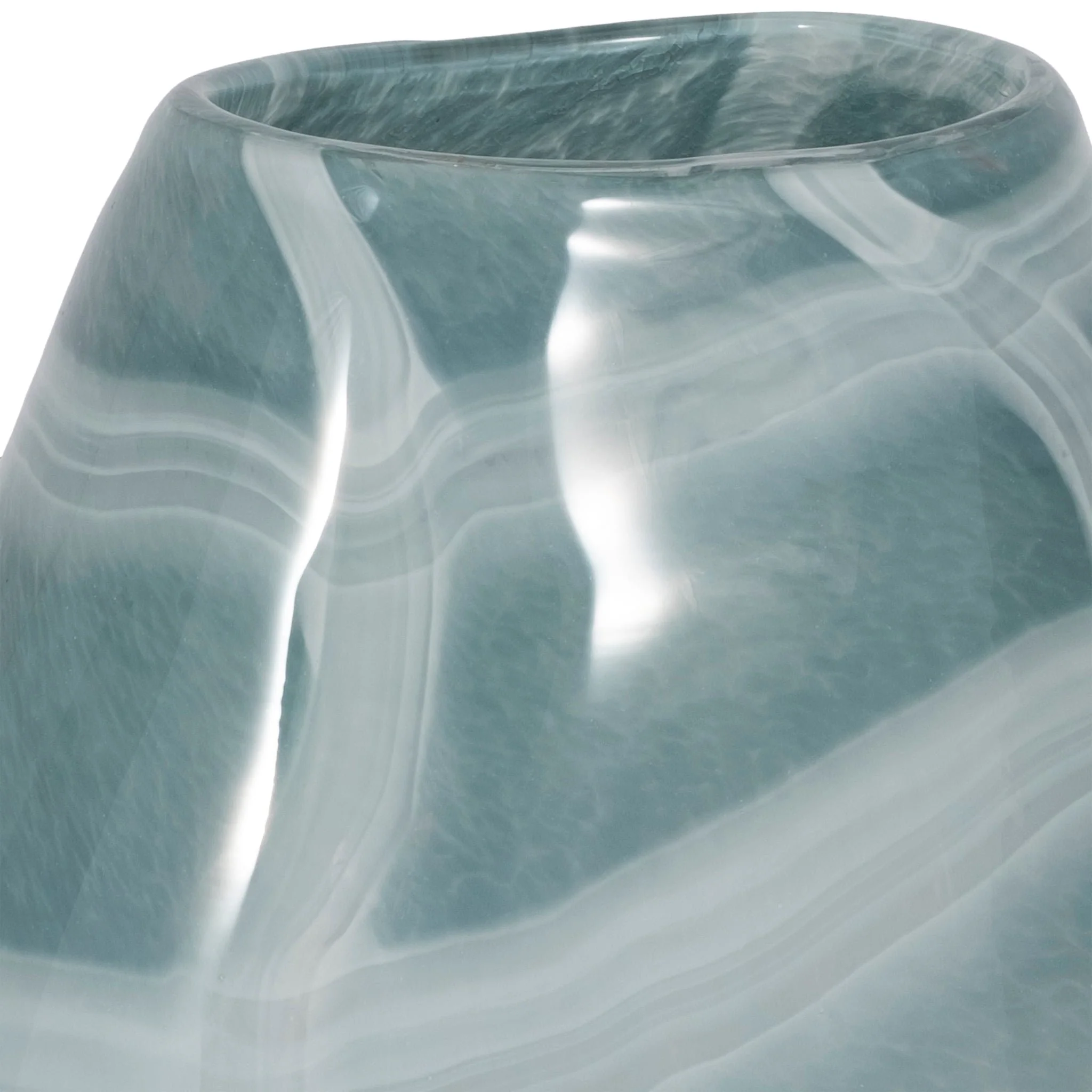 12" Slim Swirled Vase, Blue/white - Image 5