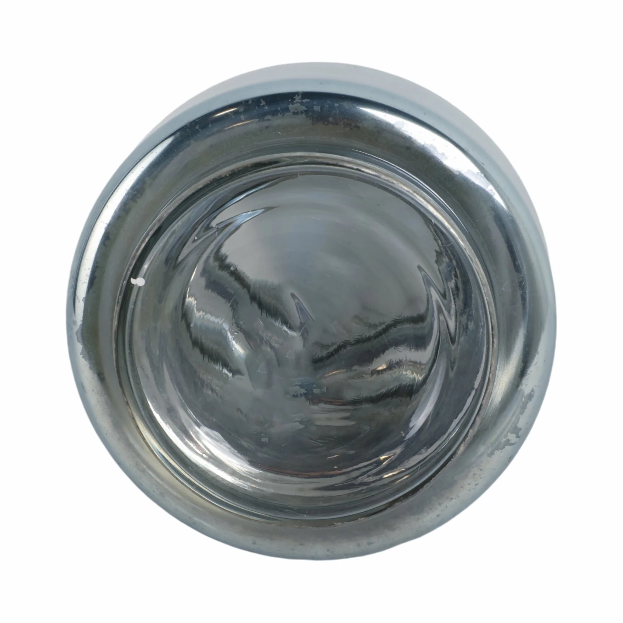 12" Stacked Cylinder Glass Vase, Blue Silver - Image 7