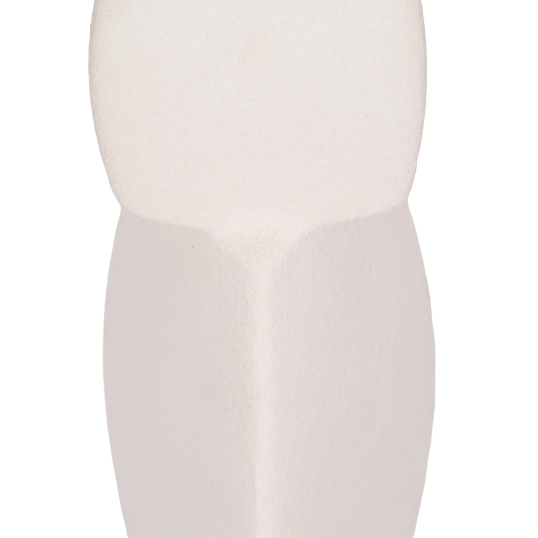 12" Stacked Objects Taper Holder Sand Glaze, White - Image 5
