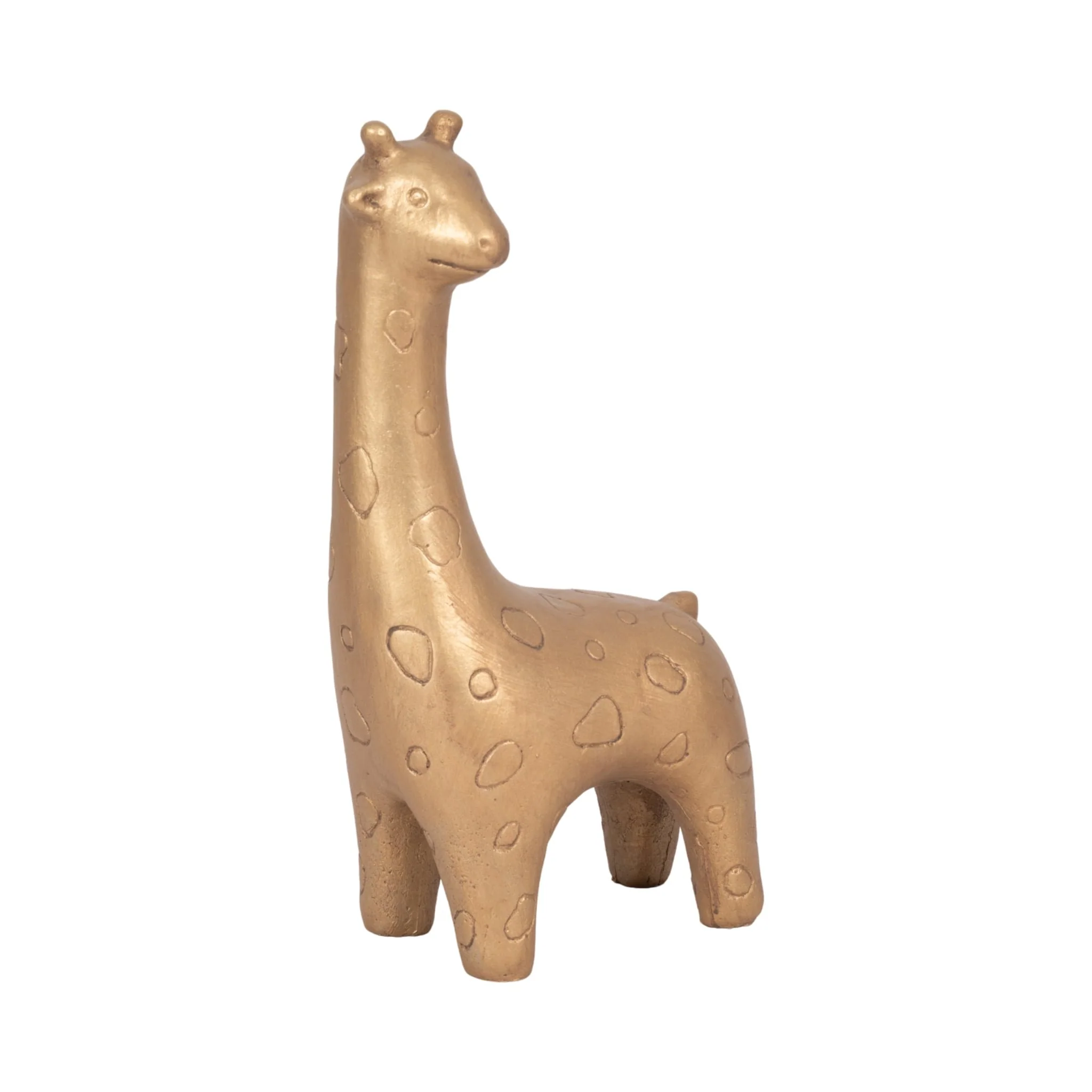 12" Standing Giraffe, Gold - Image 2