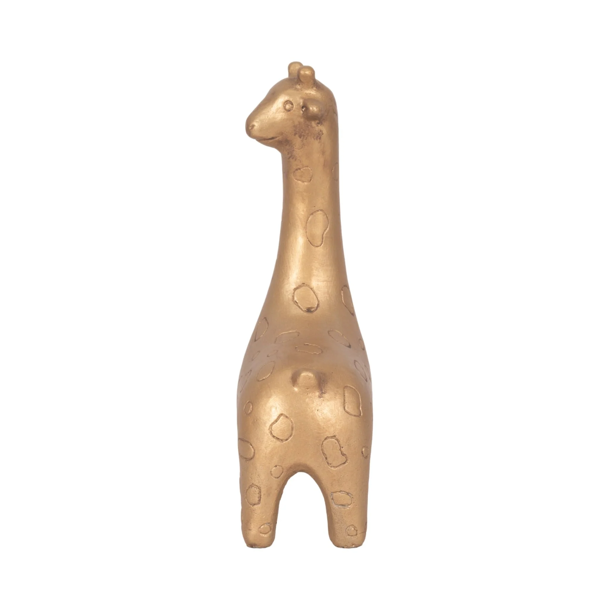 12" Standing Giraffe, Gold - Image 4