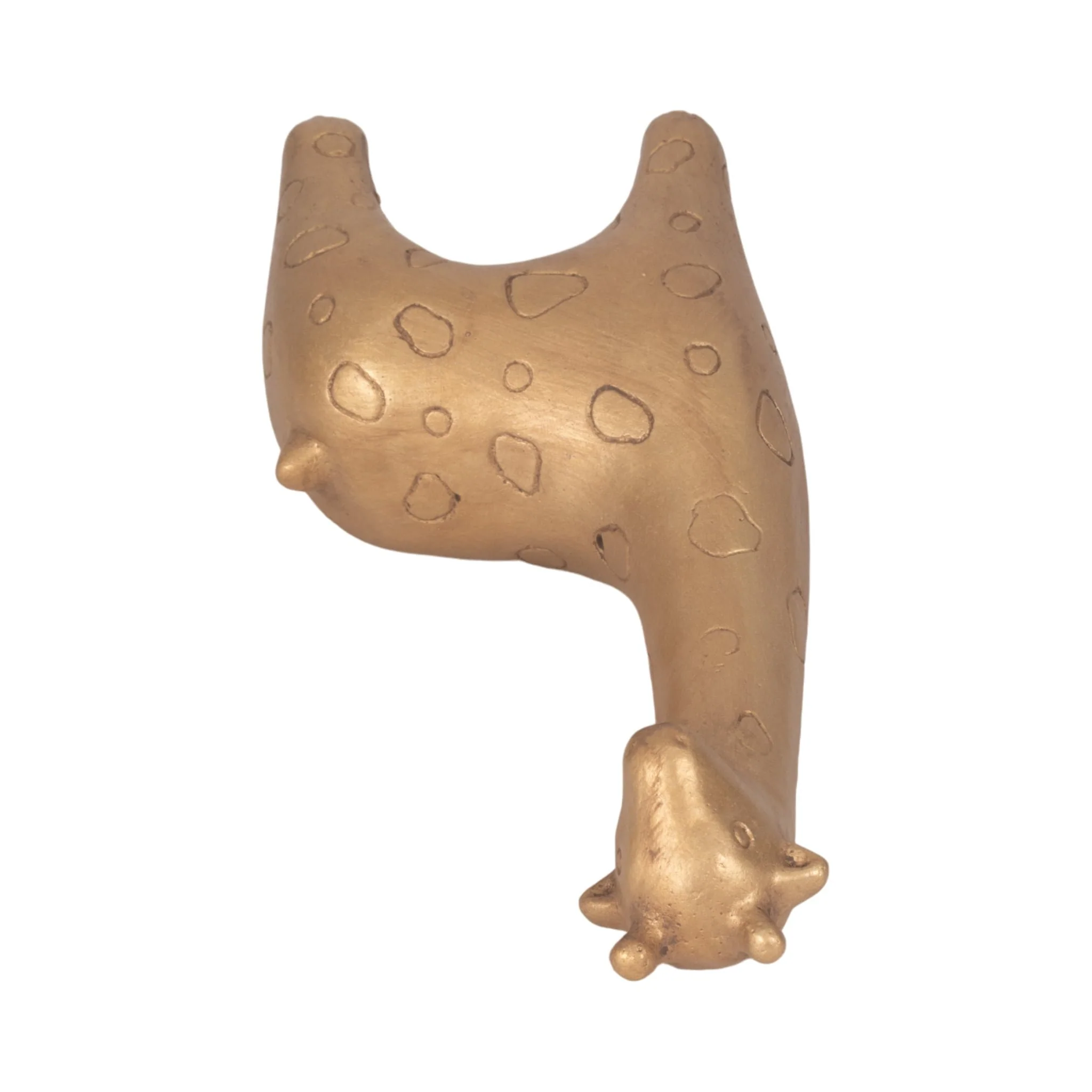 12" Standing Giraffe, Gold - Image 6