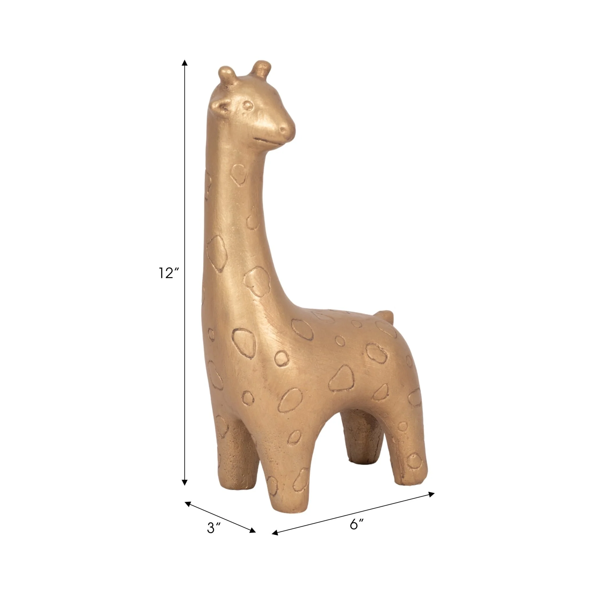 12" Standing Giraffe, Gold - Image 9