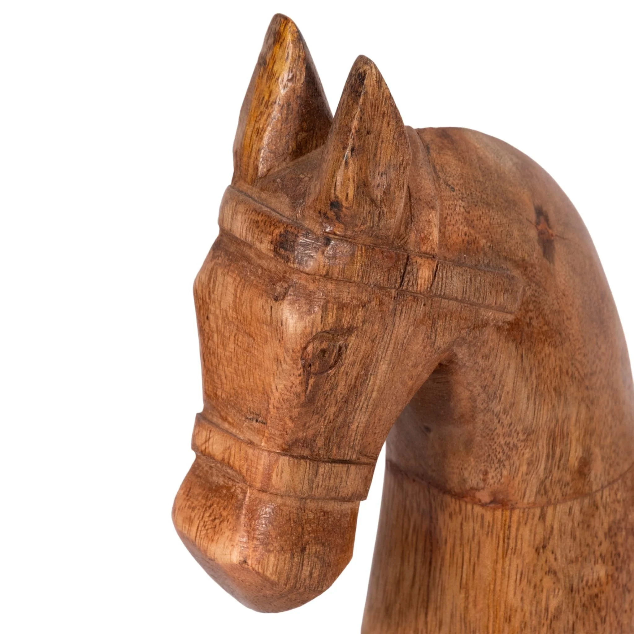 12" Standing Horse With Saddle, Natural - Image 5