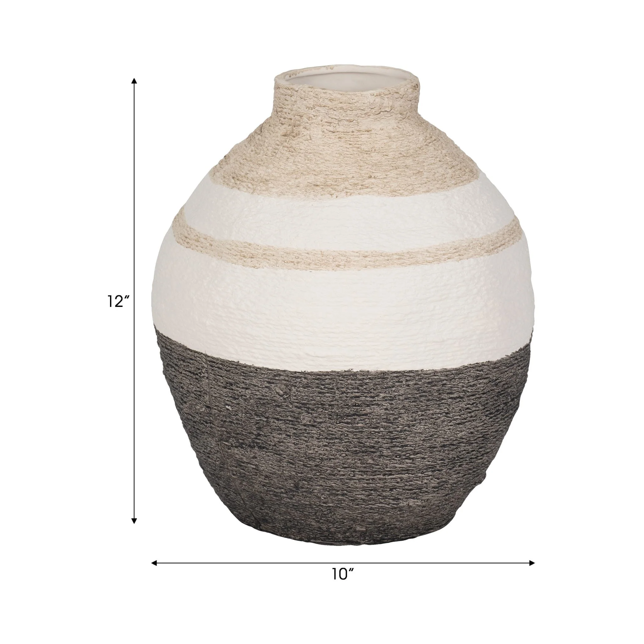 12" Striped Woven Textured Vase, Multi - Image 8