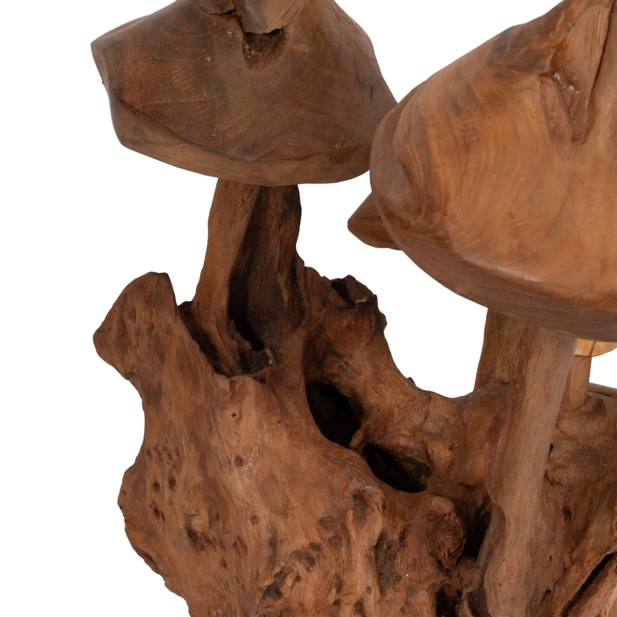 12" Teak Wood Mushroom Cluster, Natural - Image 5