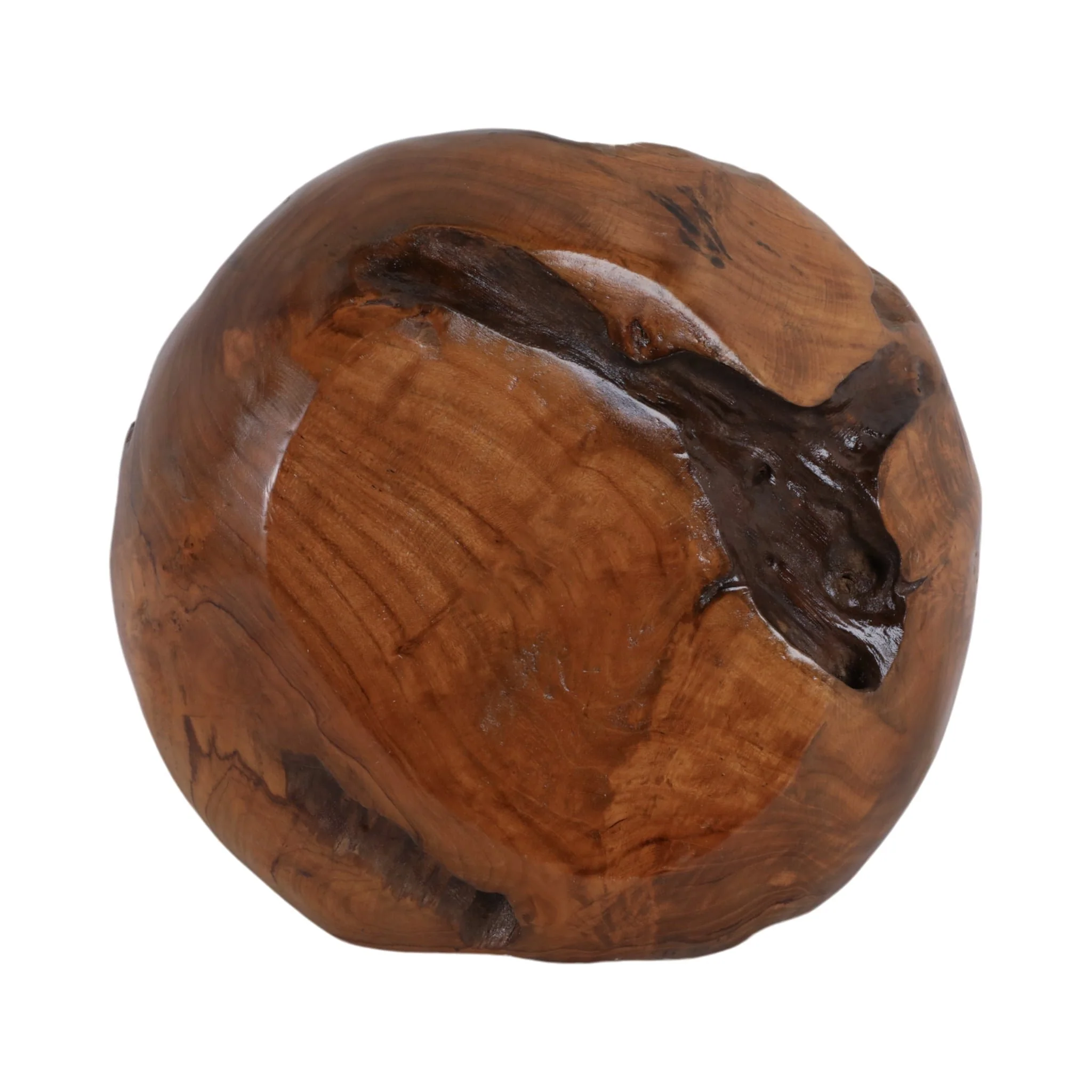 12" Teakwood Bowl W/burnt Edges, Dark Natural - Image 7