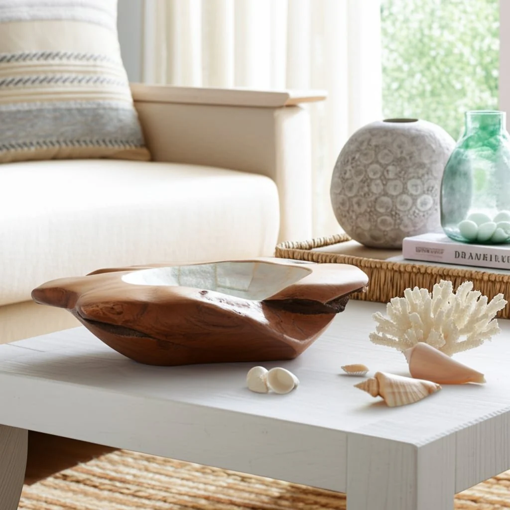 12" Teakwood Bowl W/capiz, Natural - Image 11