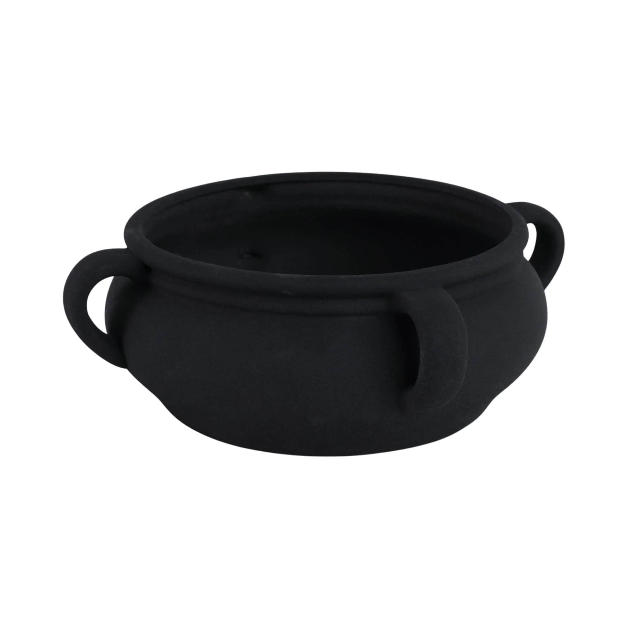 12" Textured Bowl With Handles, Black - Image 2