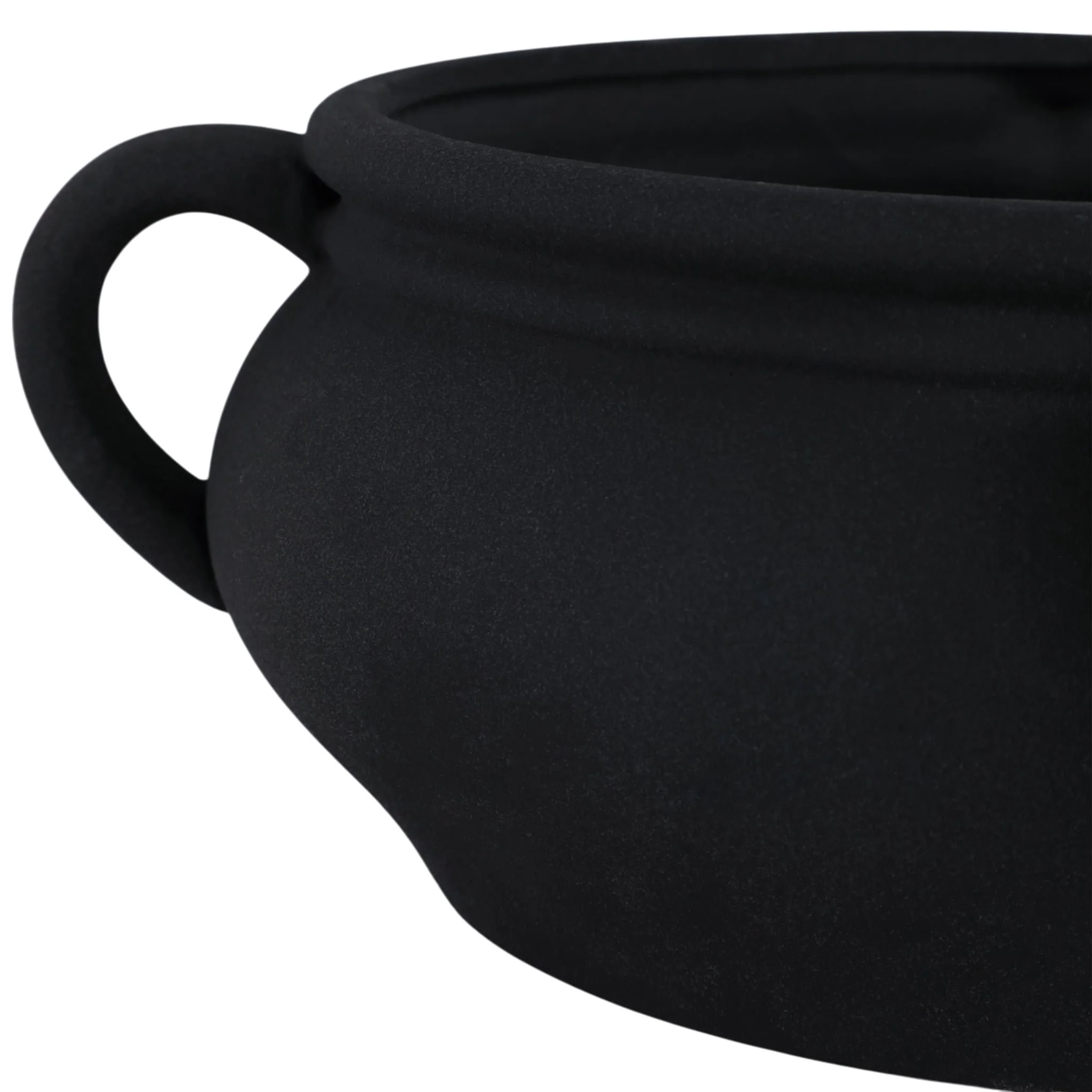 12" Textured Bowl With Handles, Black - Image 5