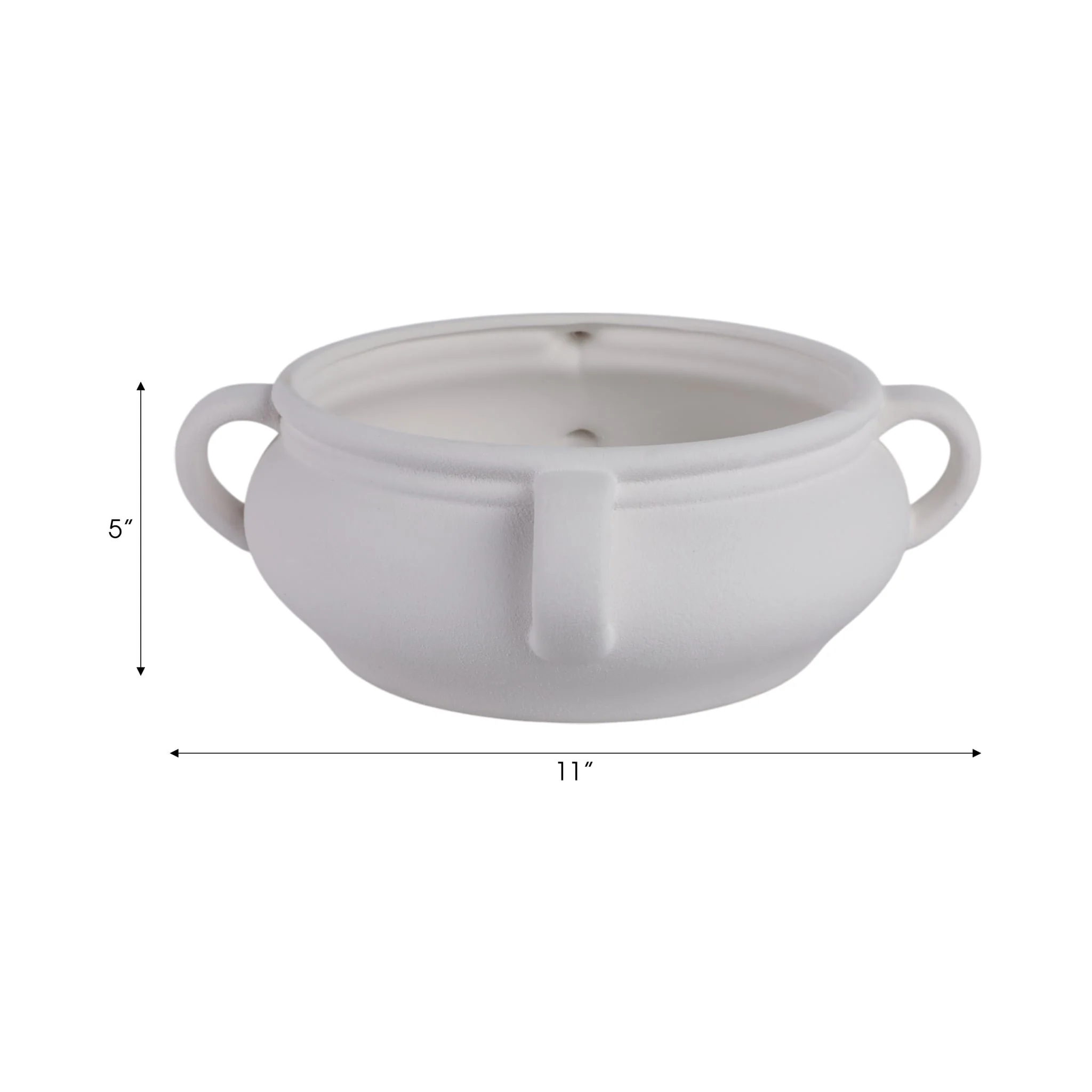 12" Textured Bowl With Handles, White - Image 8