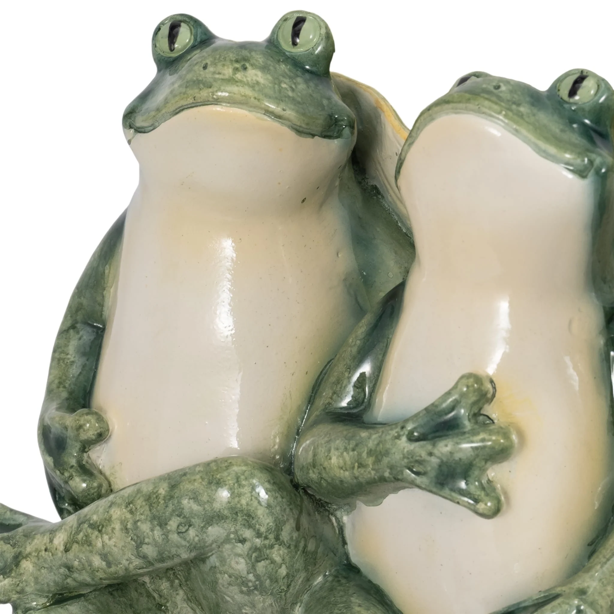 12" Three Sitting Frogs Planter, Green - Image 5