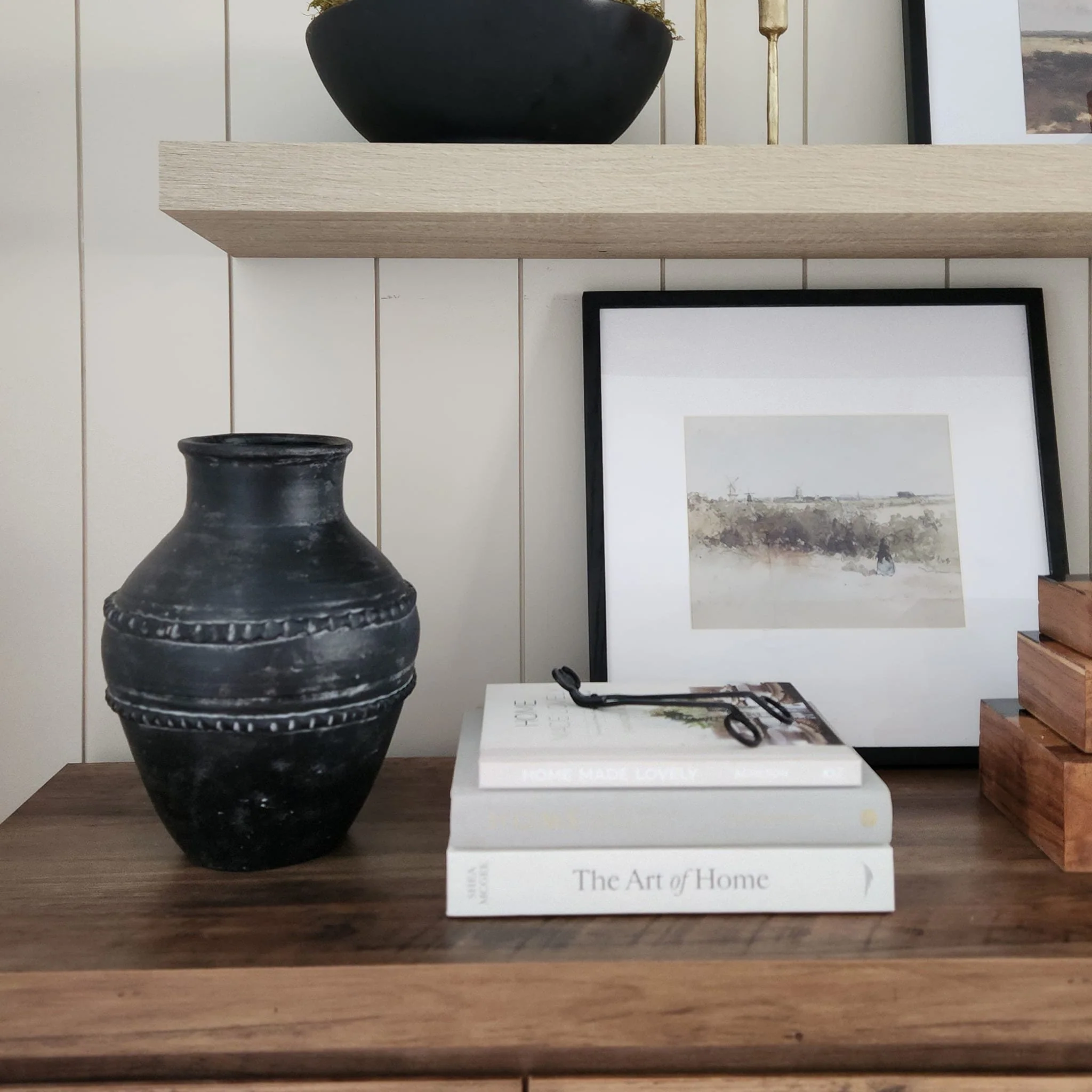 12" Traditional Terracotta Vase, Black - Image 11