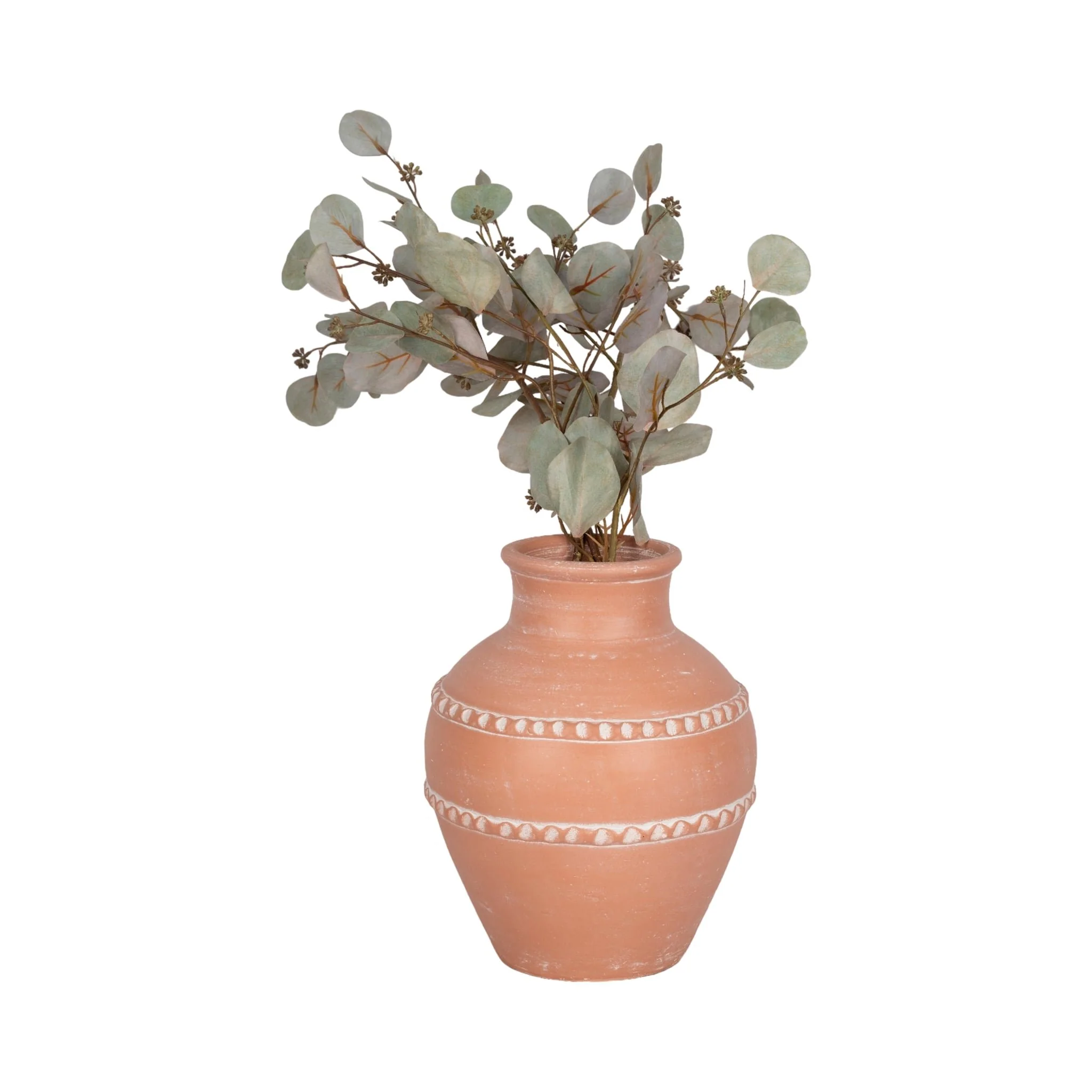 12" Traditional Terracotta Vase, Terracotta - Image 2