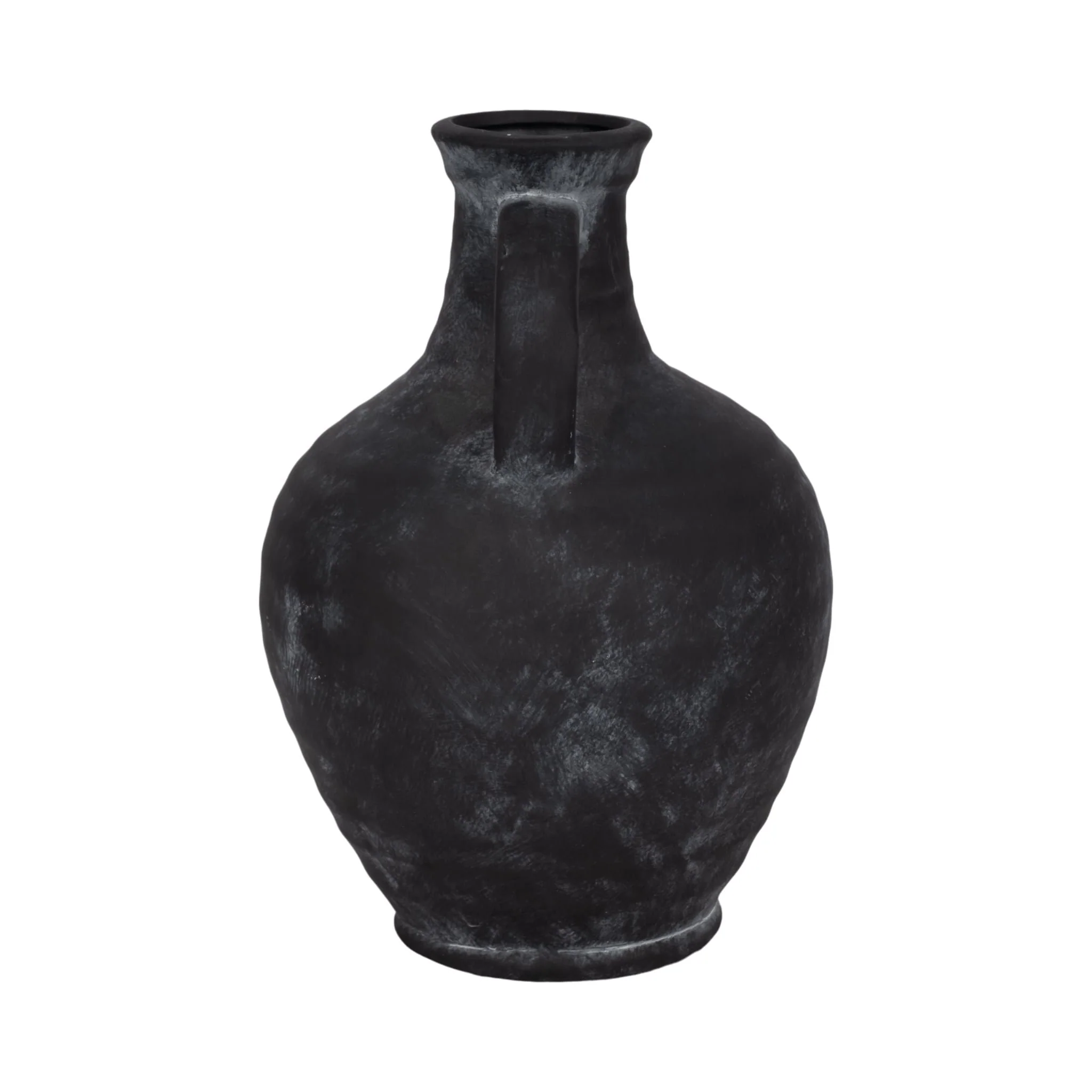 12" Weathered Jug With Handle, Black - Image 4