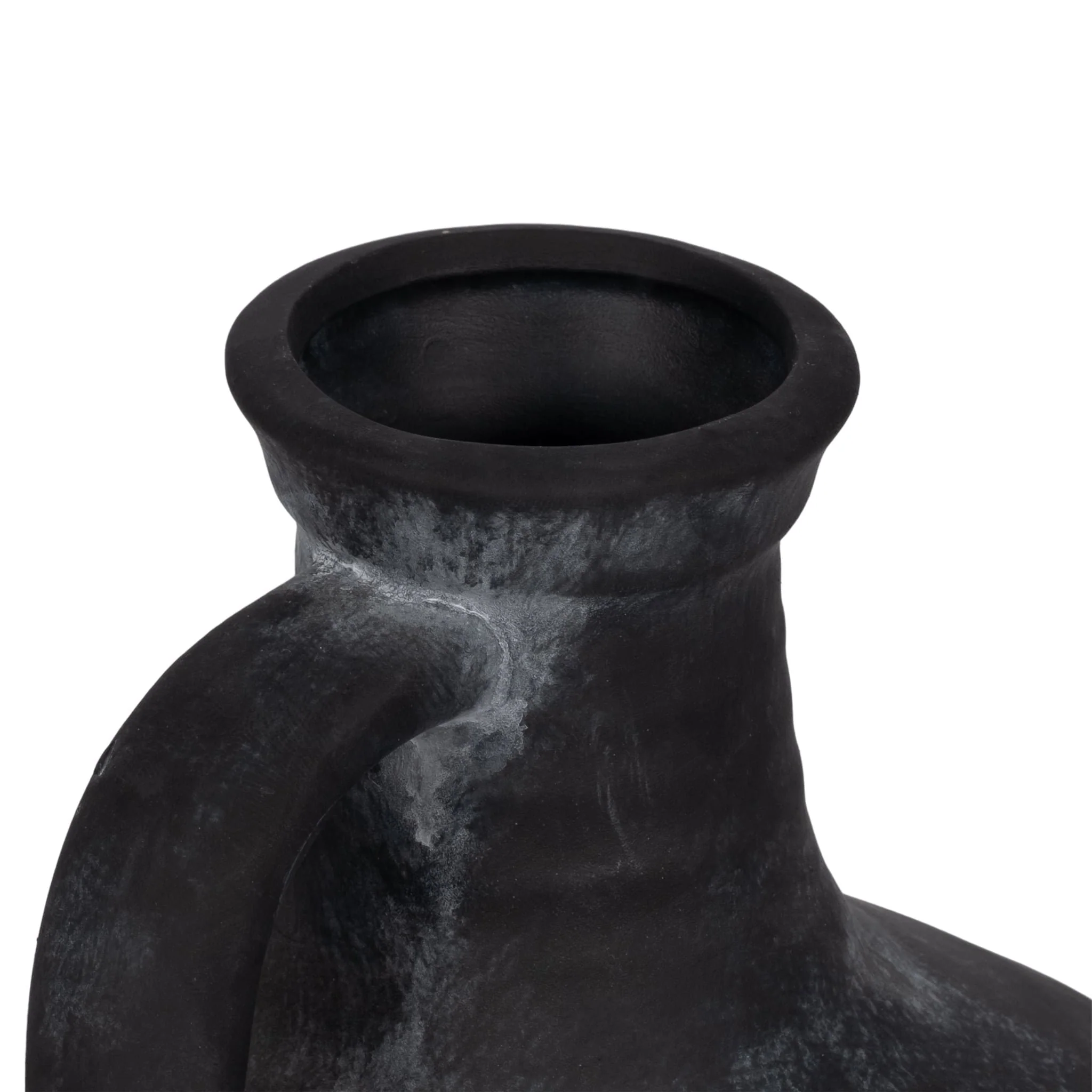 12" Weathered Jug With Handle, Black - Image 5