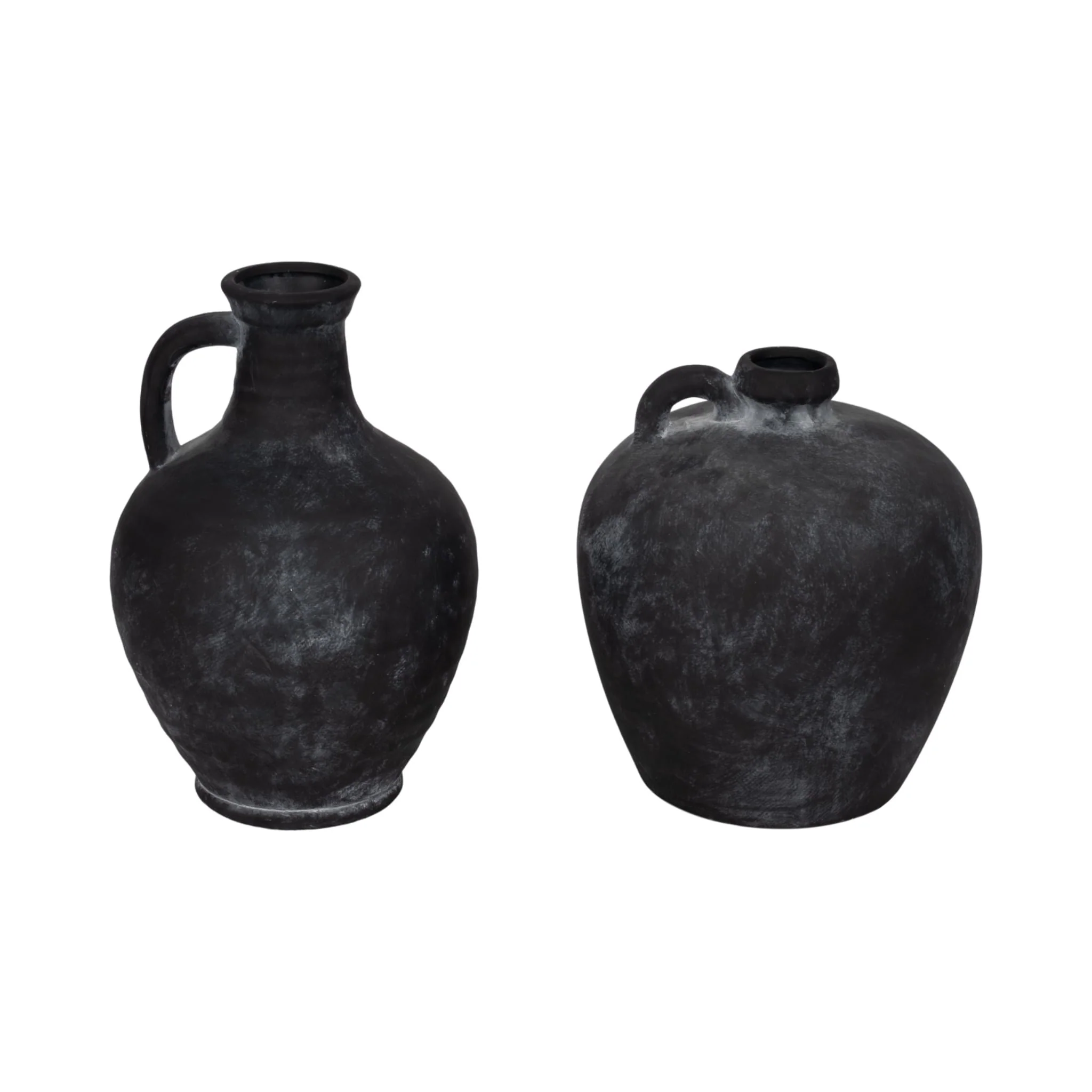 12" Weathered Jug With Handle, Black - Image 8
