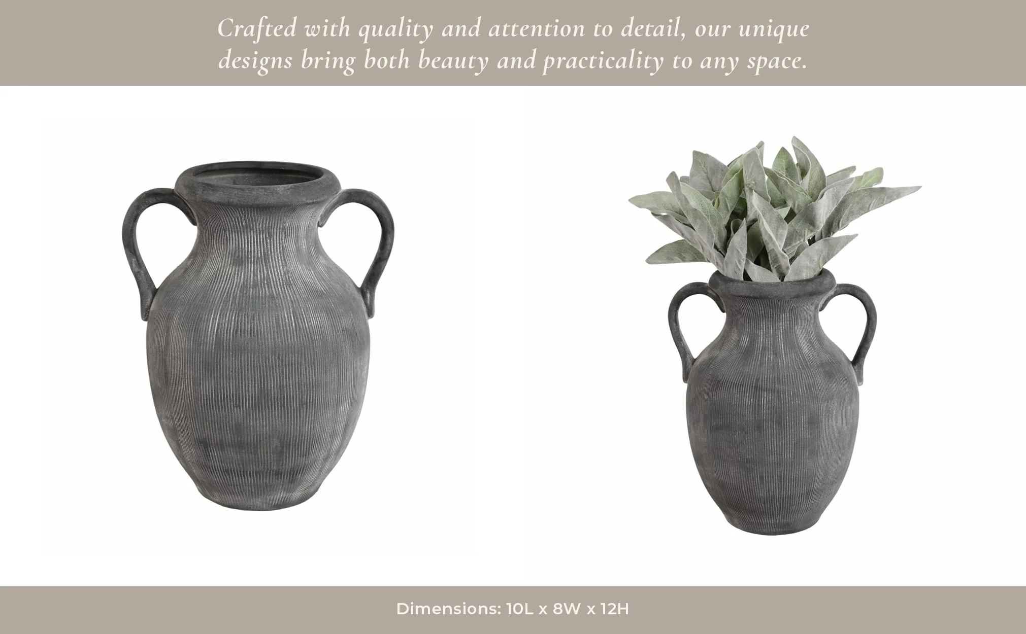 12" Weathered Jug With Handles, Black - Image 13