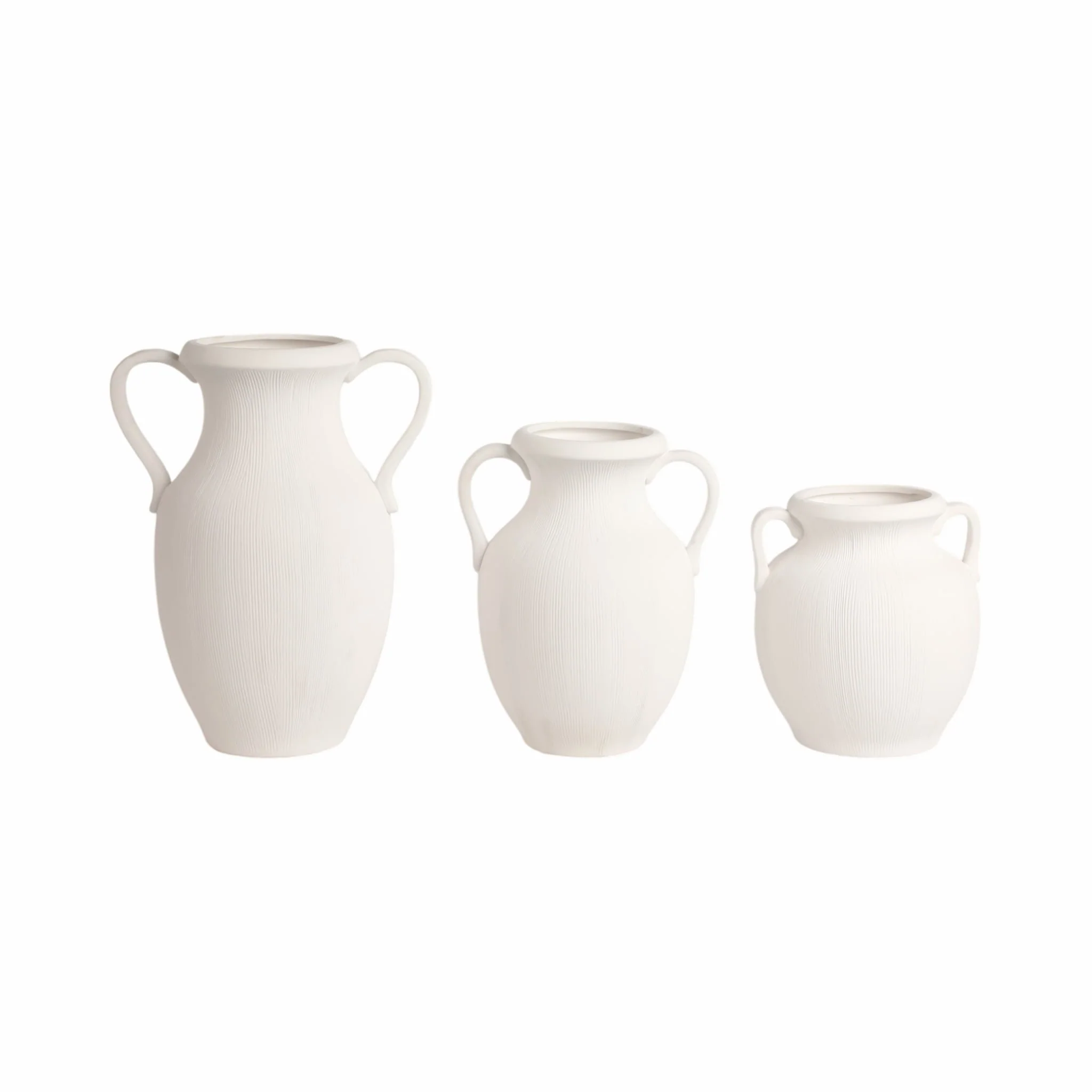 12" Weathered Jug With Handles, White - Image 8