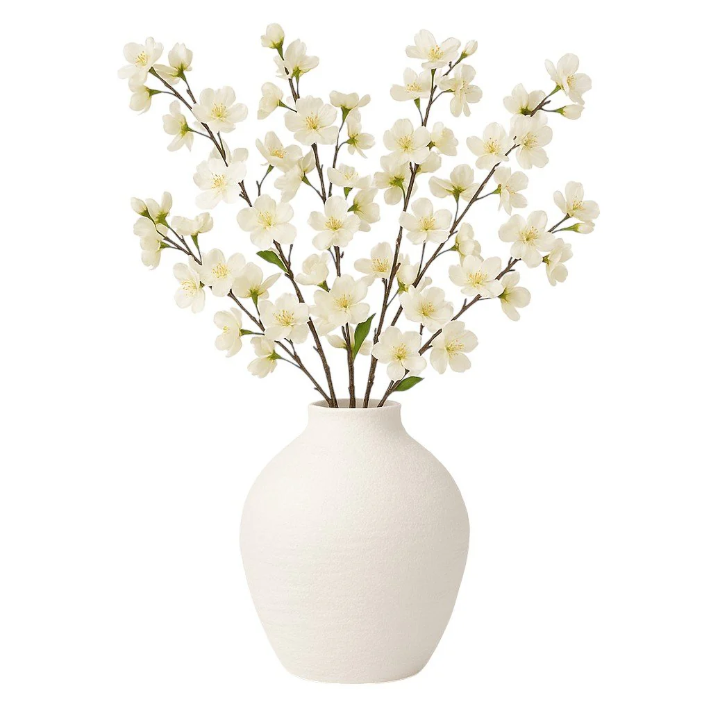 12" Woven Textured Vase, White - Image 2