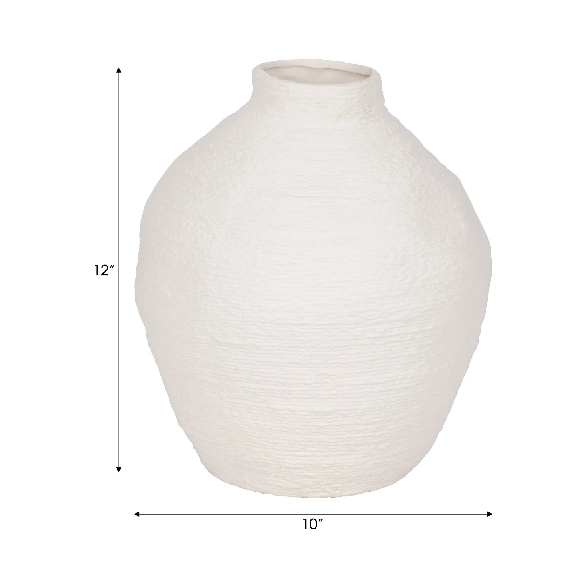 12" Woven Textured Vase, White - Image 7