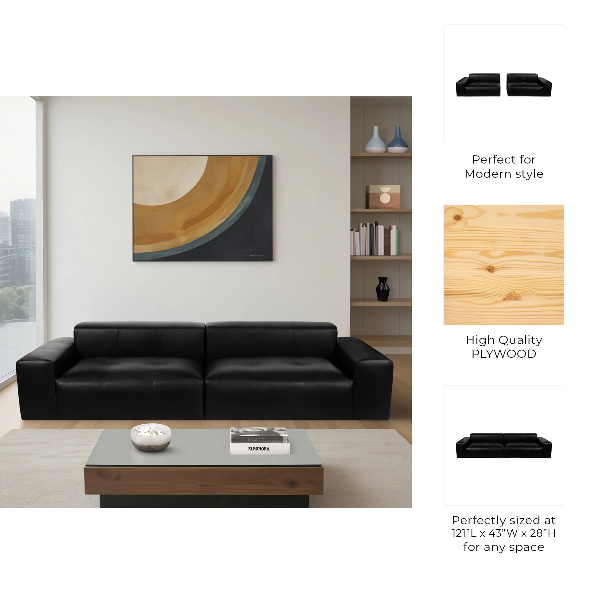 121" Lounge Ii Sofa, Black 2bx - Image 10