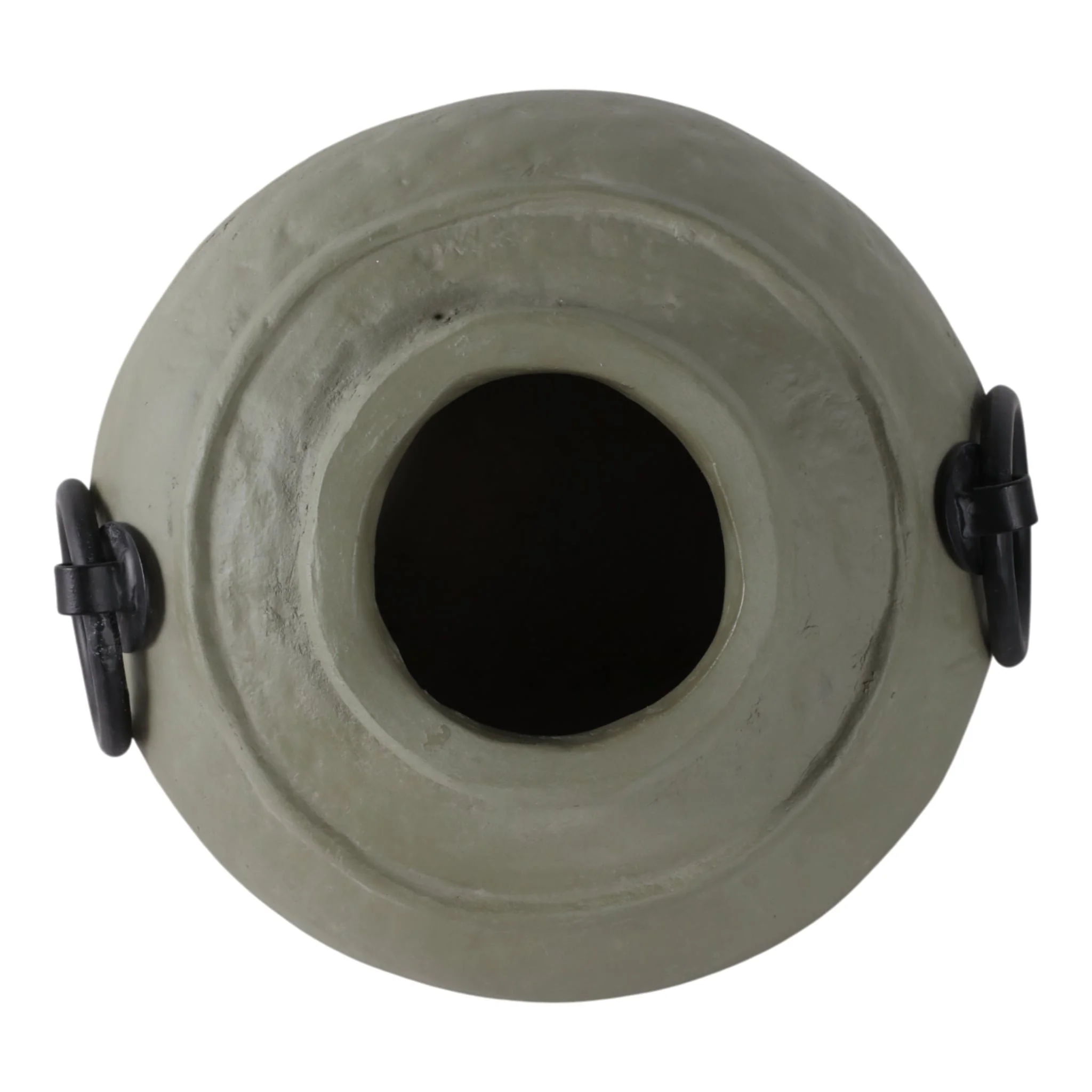 12x10" Ecomix Vase With Metal Handles, Green/ Blk - Image 6