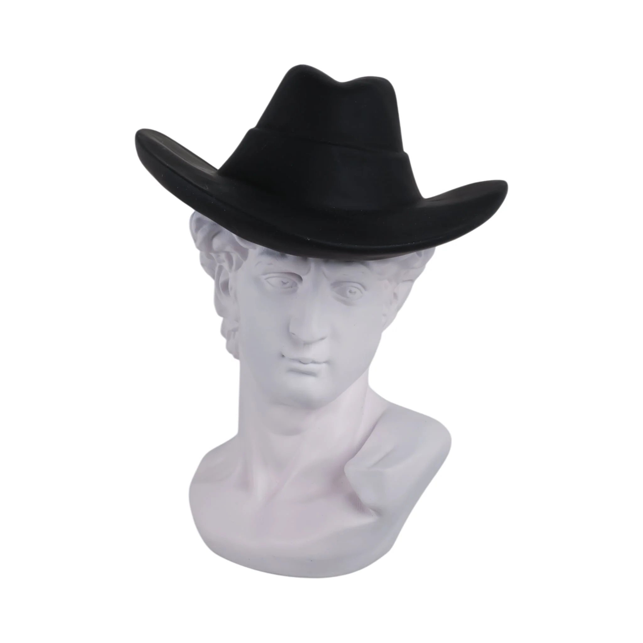 12x10" Greek God With Cowboy Hat, White/black - Image 2
