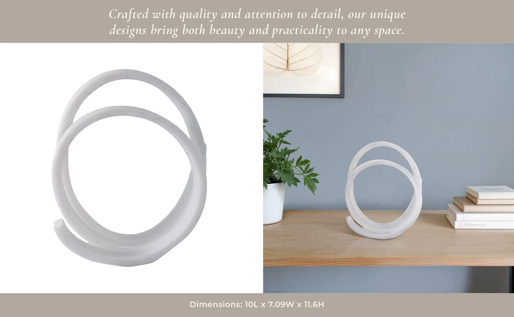12x10" Loopy Resin Object, White - Image 11