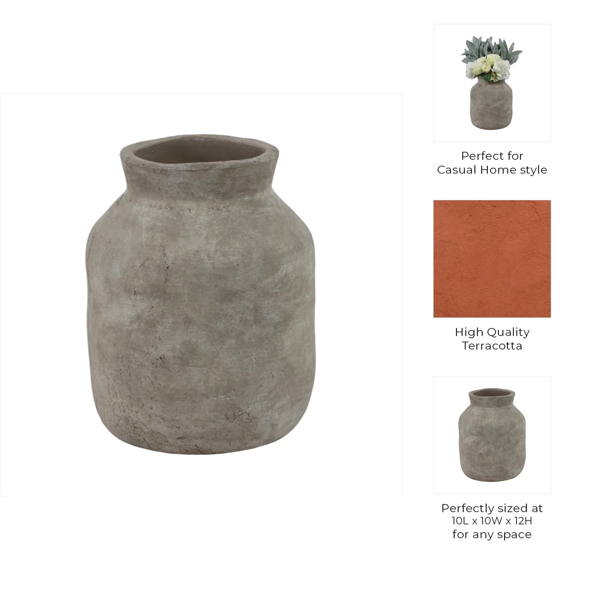12x10" Milk Vase, Gray - Image 9