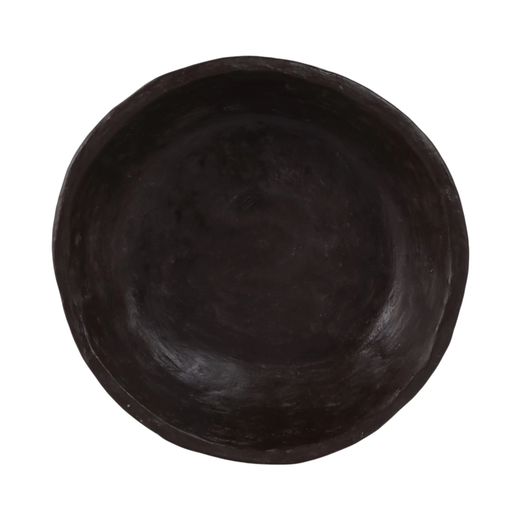 12x12" Paper Mache Knobby Footed Bowl, Brown - Image 5