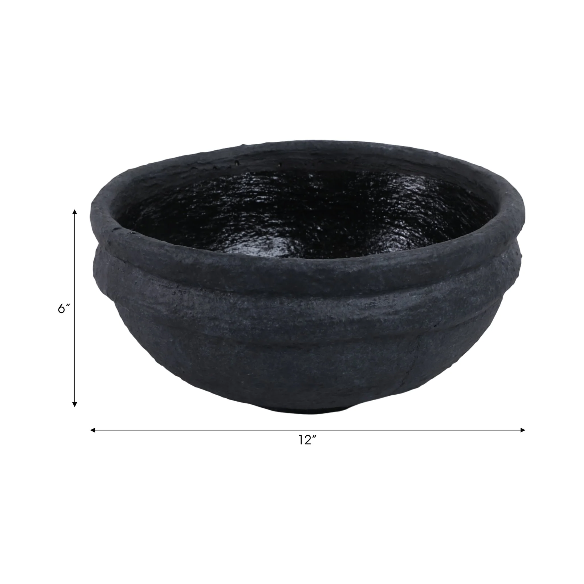 12x12" Textured Bowl, Black - Image 8