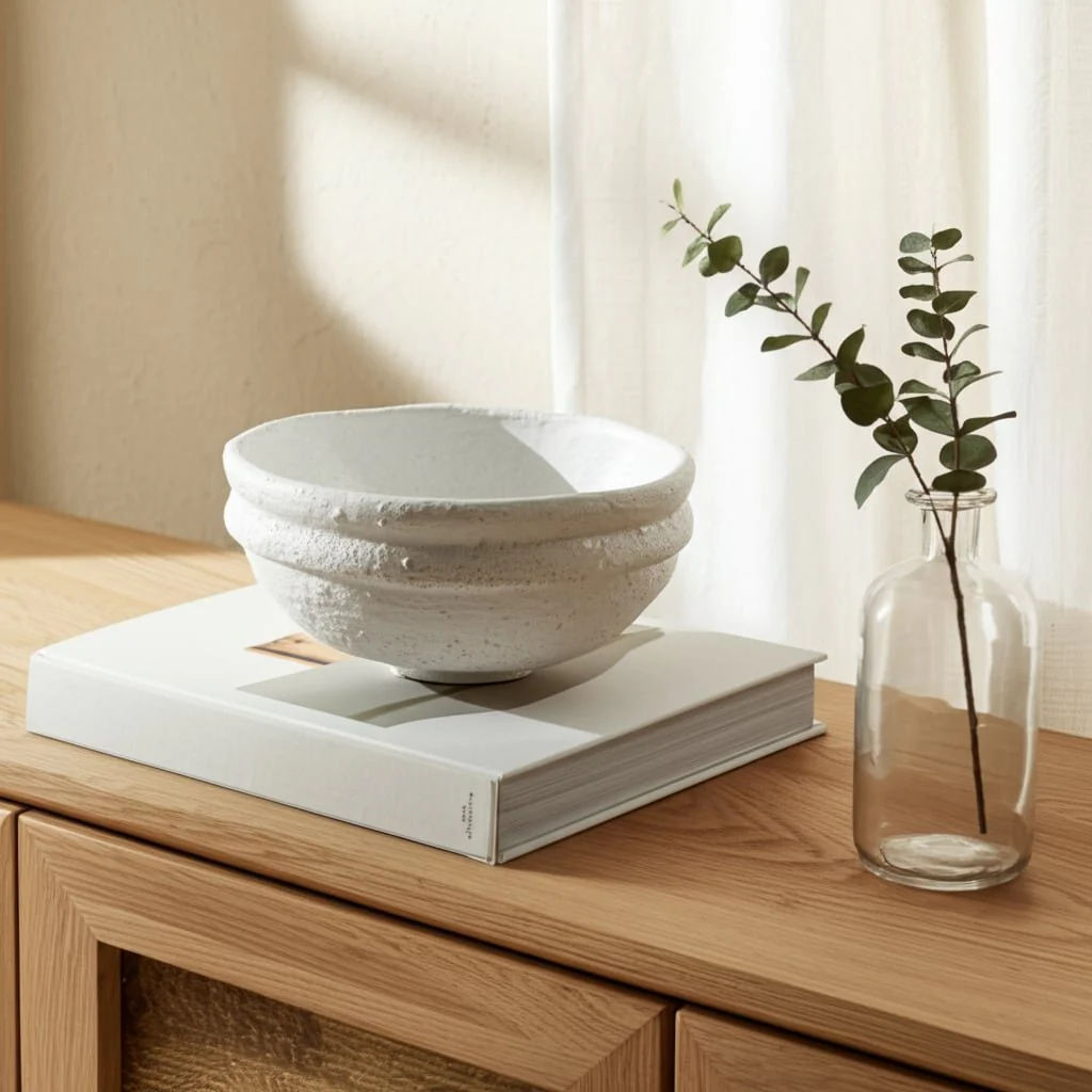 12x12" Textured Bowl, White - Image 11