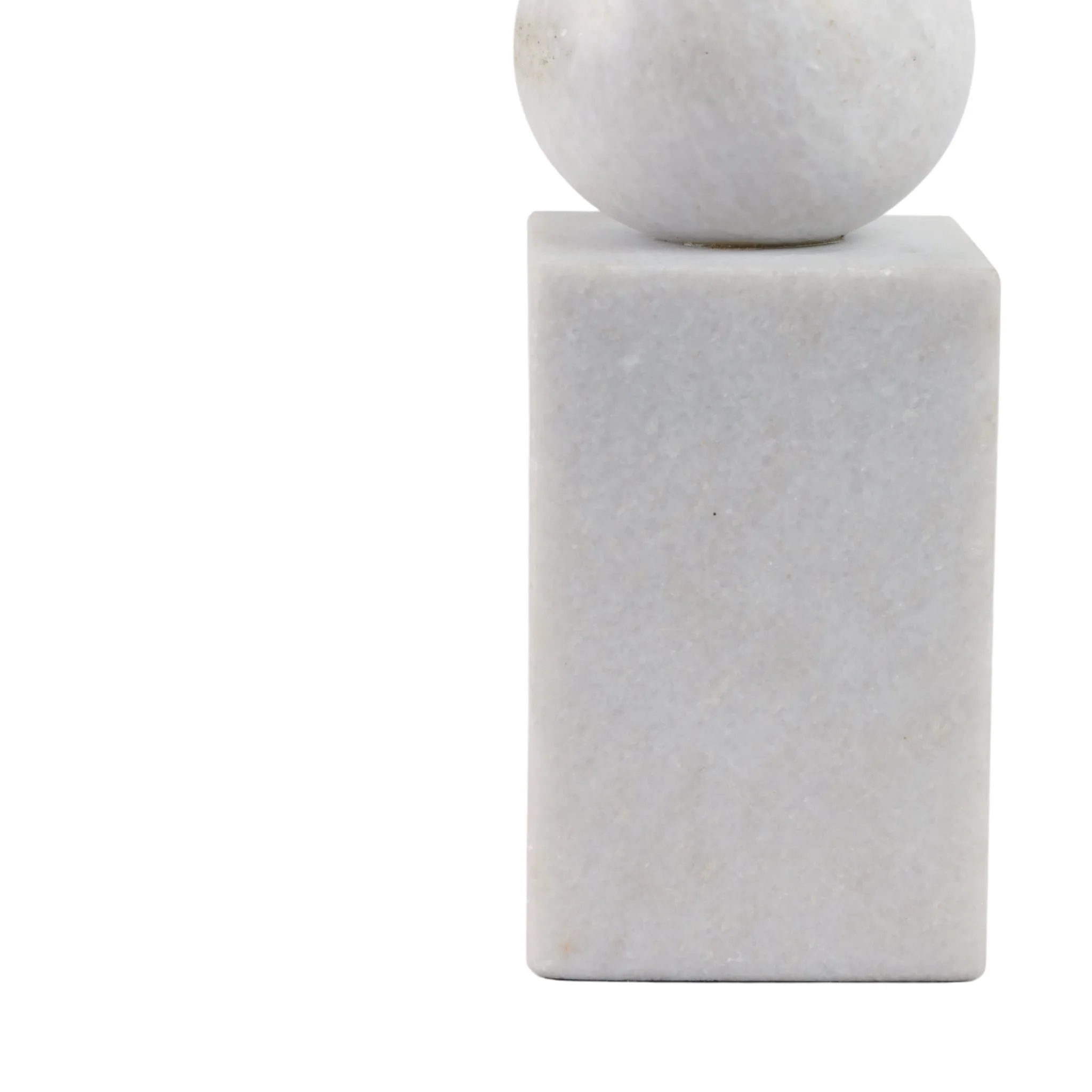 12x3" Chunky Marble Taper Holder, White - Image 5