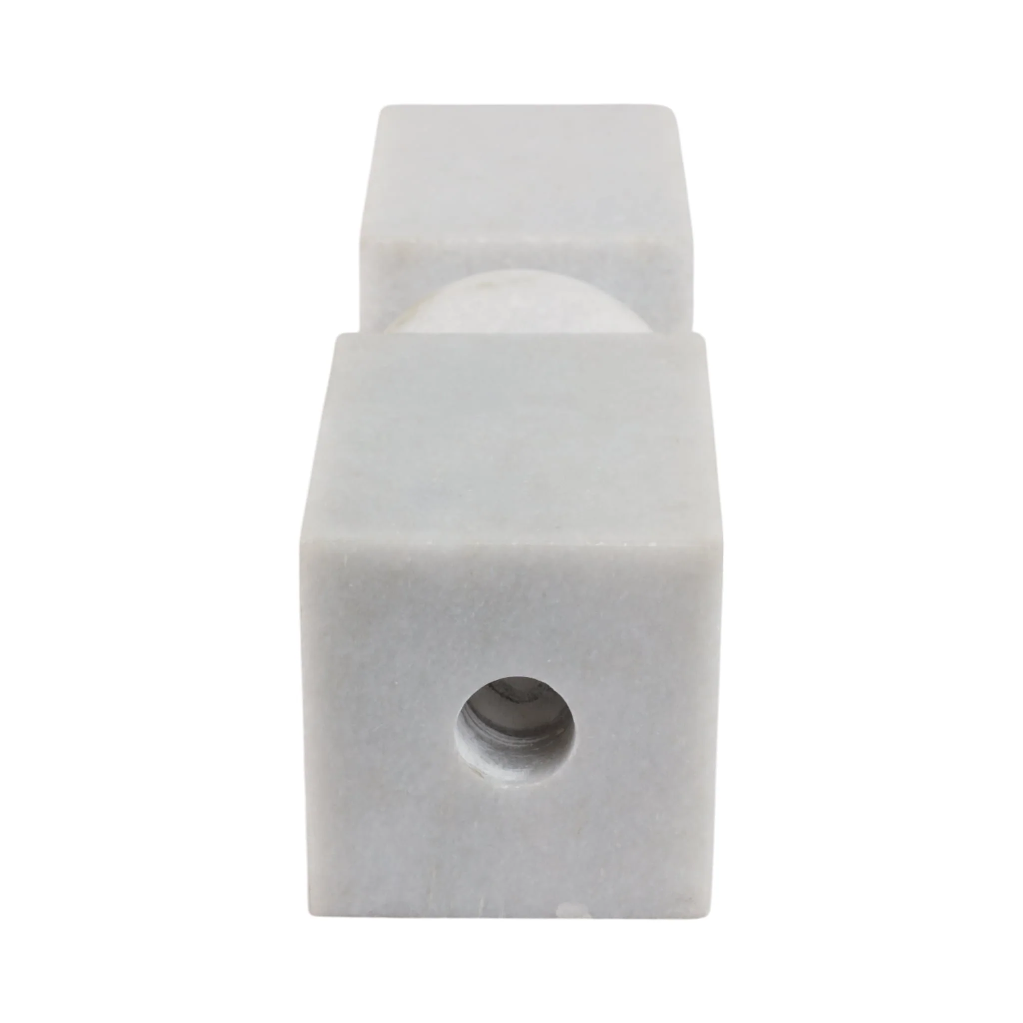 12x3" Chunky Marble Taper Holder, White - Image 6