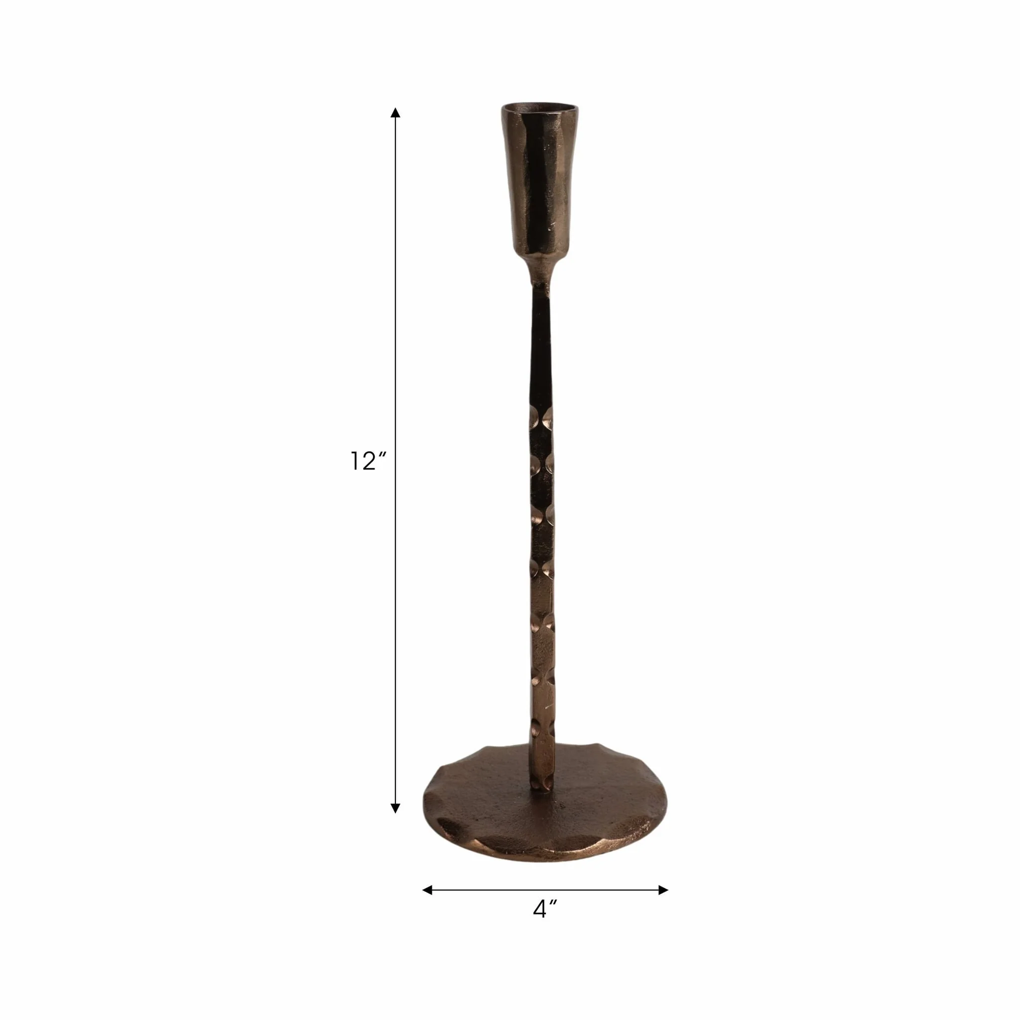 12x4" Forged Cast Iron Taper Holder, Matte Bronze - Image 8