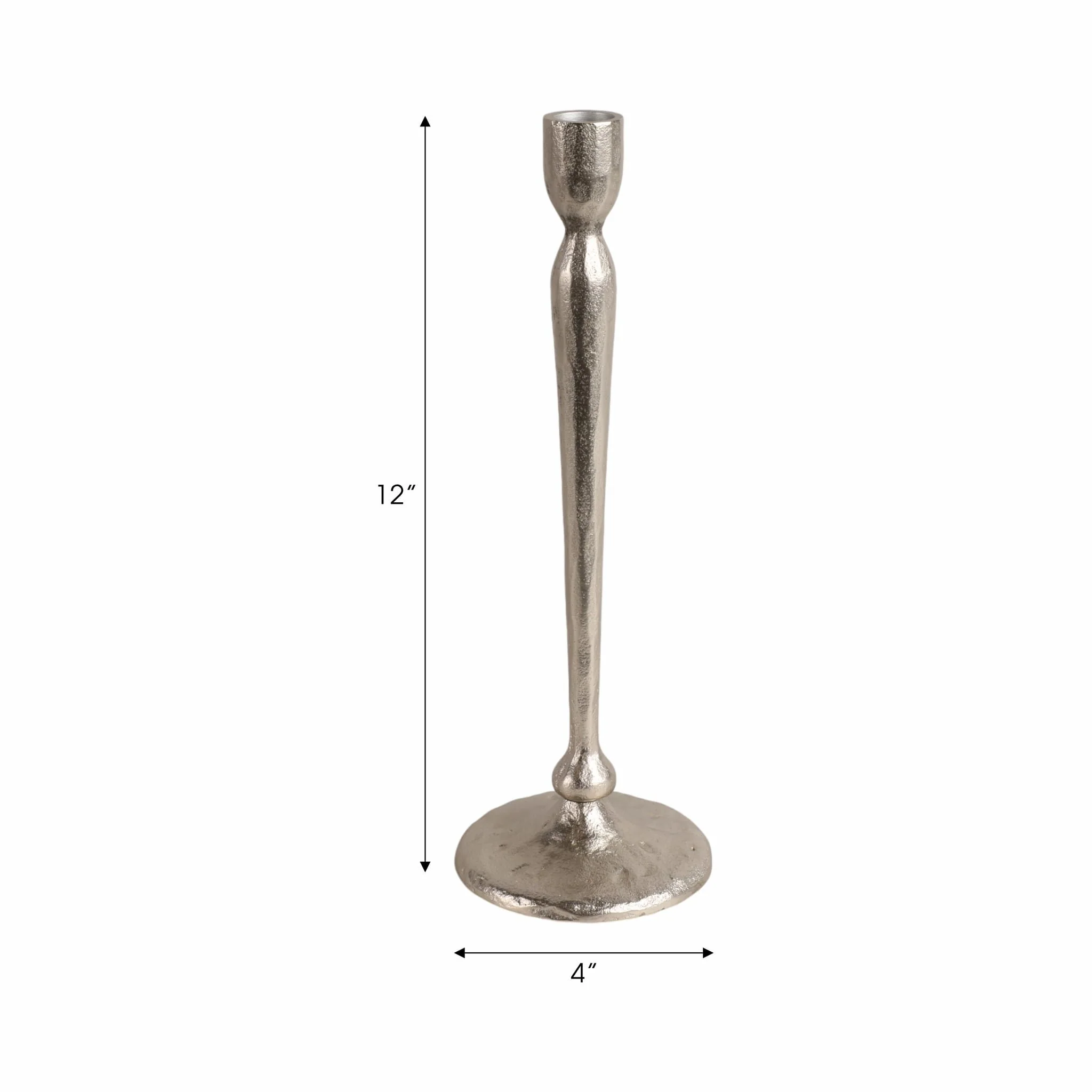 12x4" Traditional Cast Iron Taper Holder, Silver - Image 8