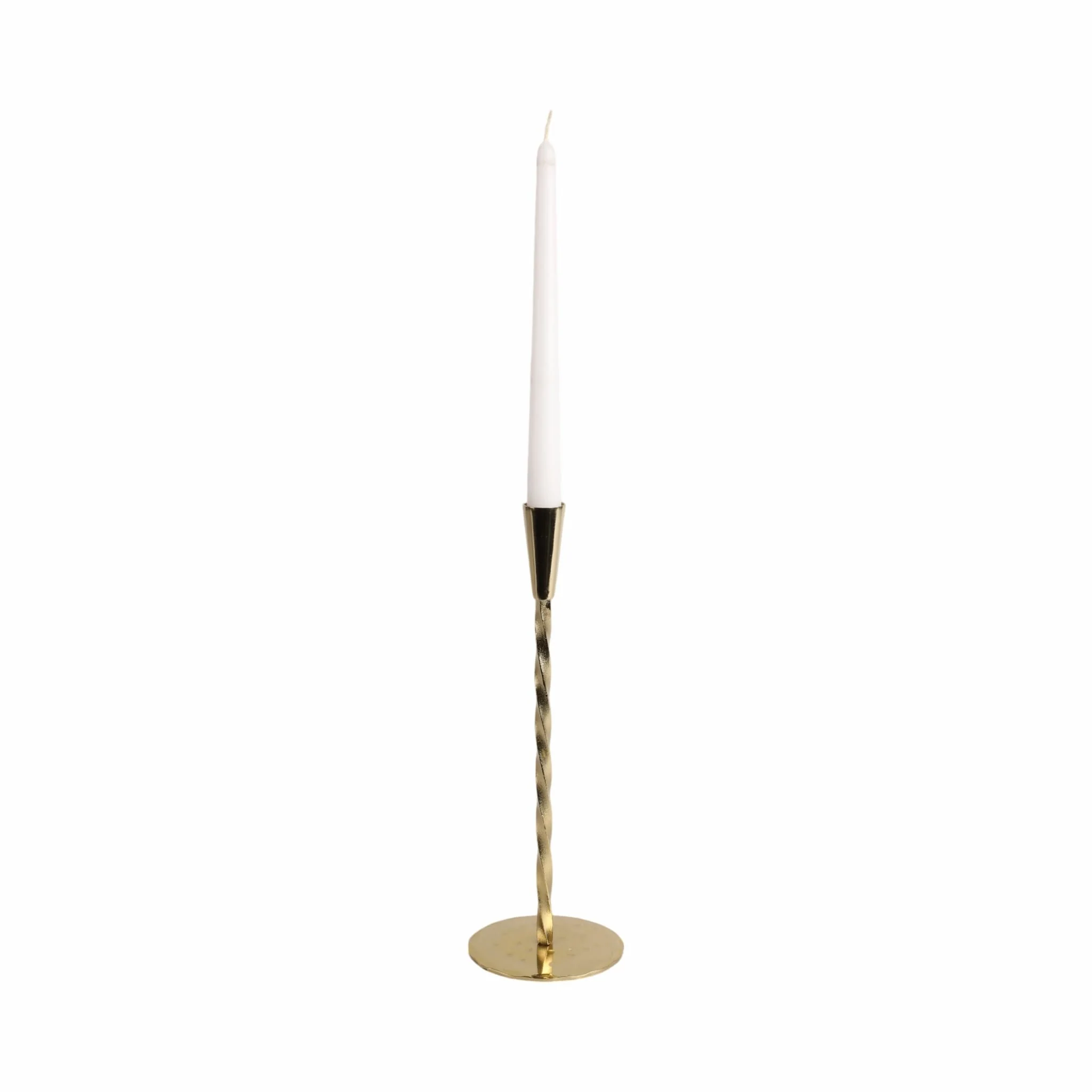12x4" Twisted Taper Holder, Gold - Image 2