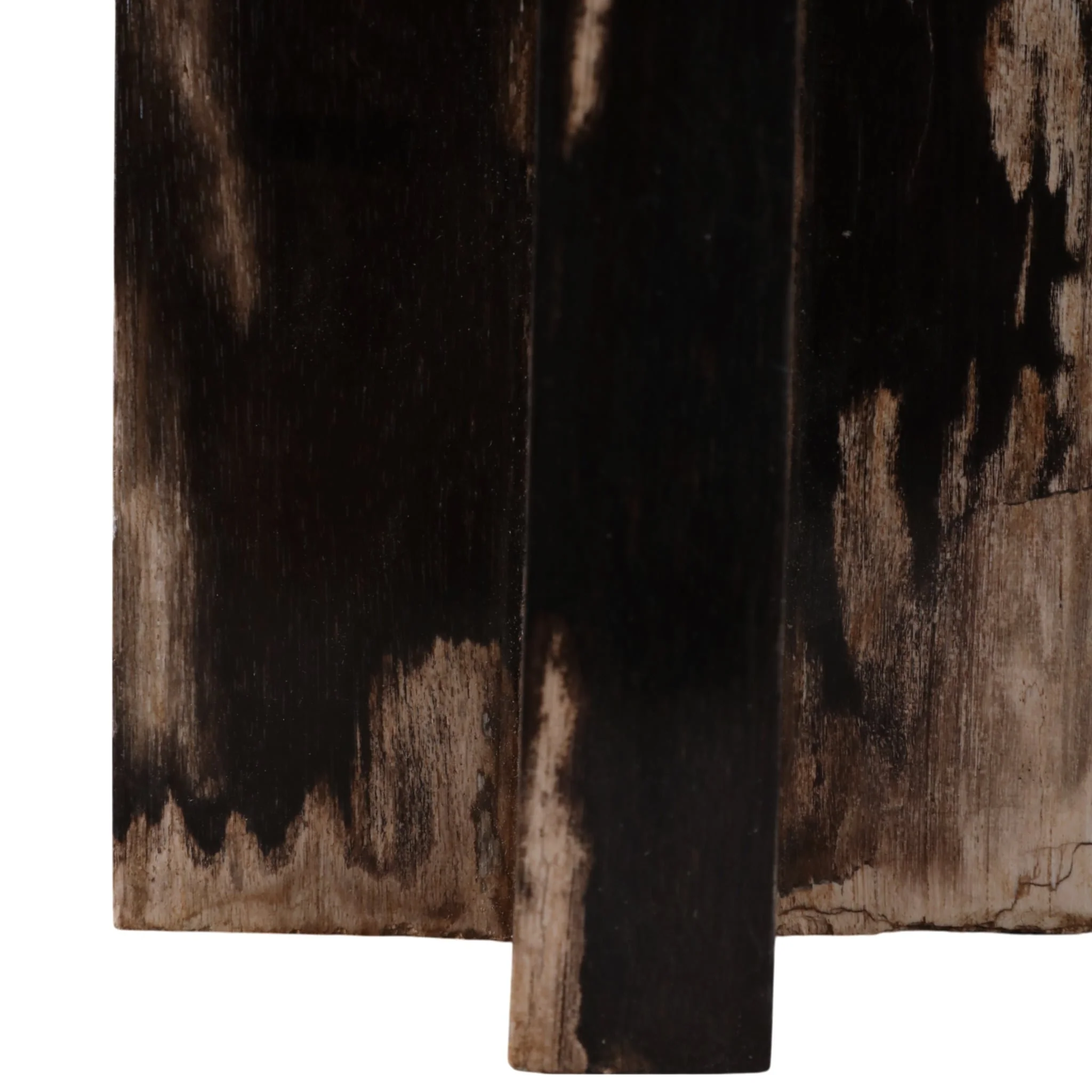 12x5" Petrified Wood Pillar Holder, Brown/black - Image 5