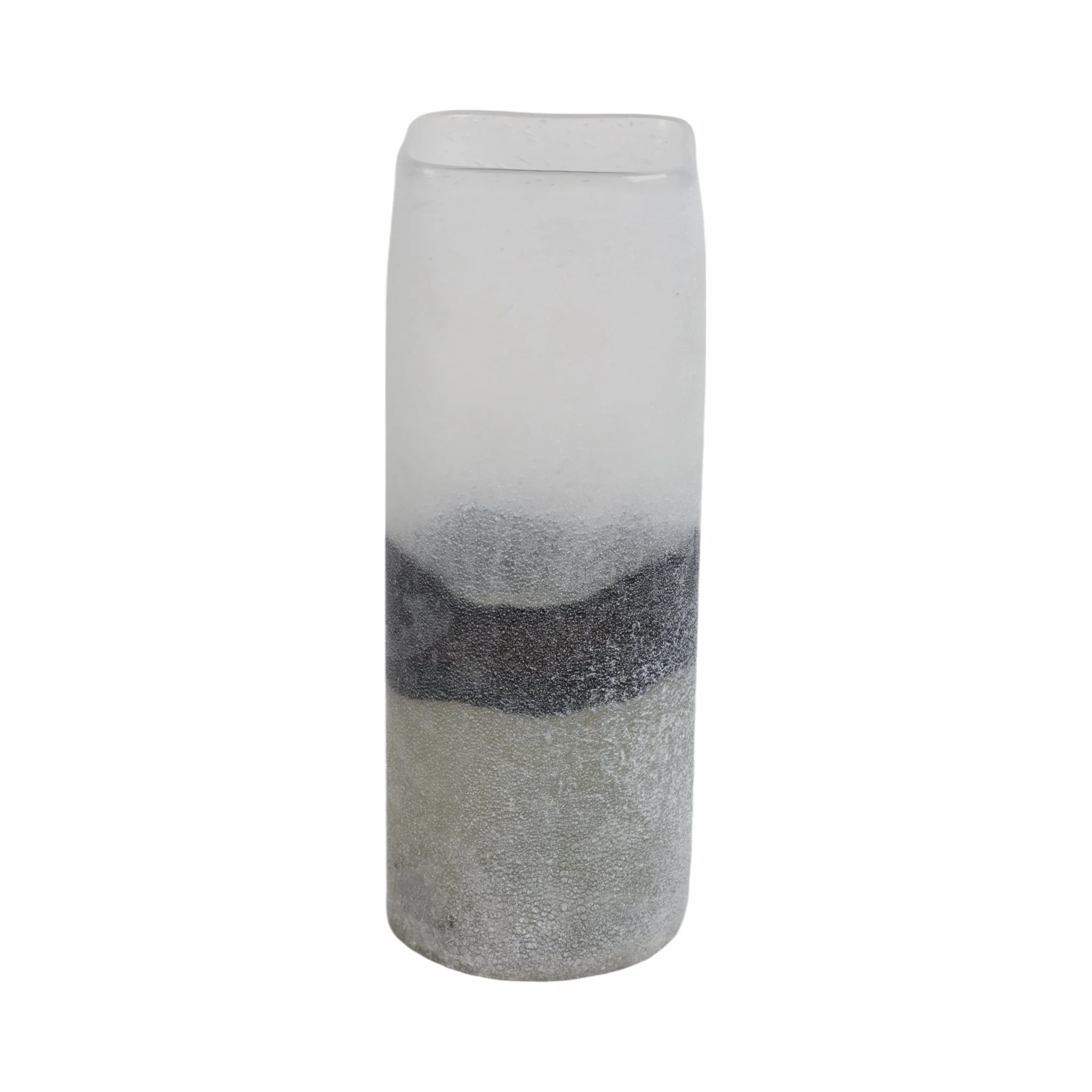 12x6" Ombre Soda Finish Glass Vase, Clear/black - Image 4