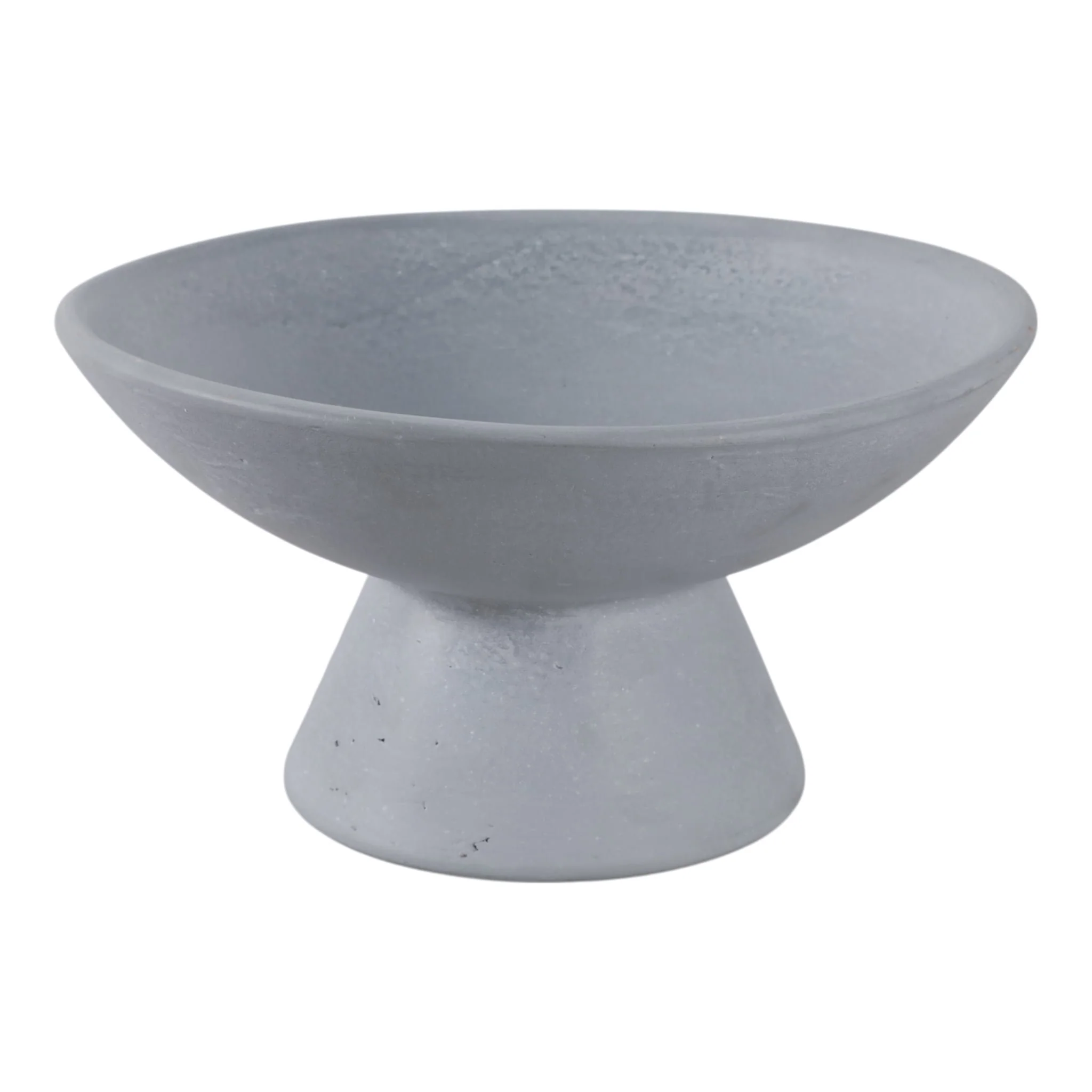 12x6" Terracotta Pedestal Bowl, Blue - Image 4
