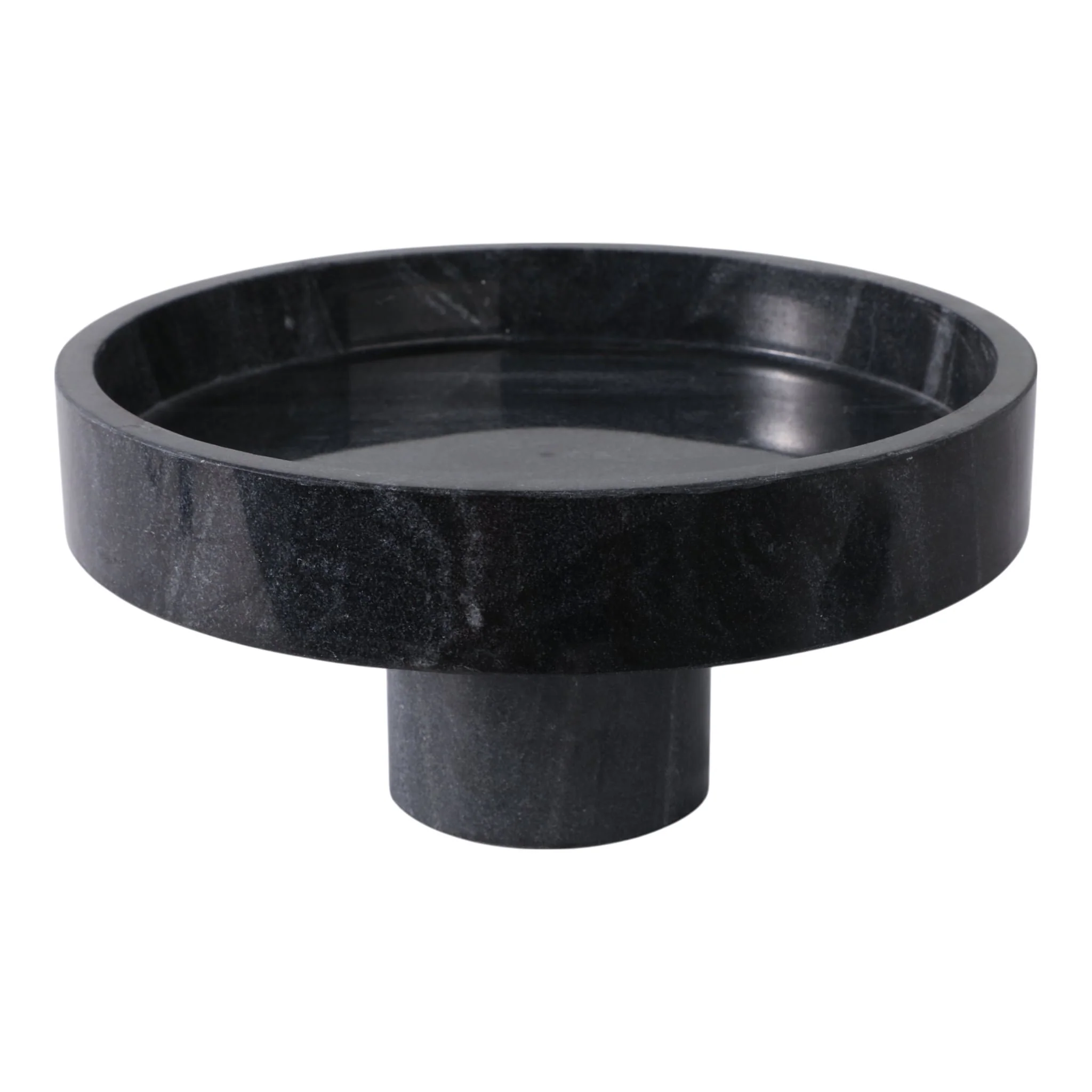 12x6"marble Pedestal Bowl, Black - Image 4