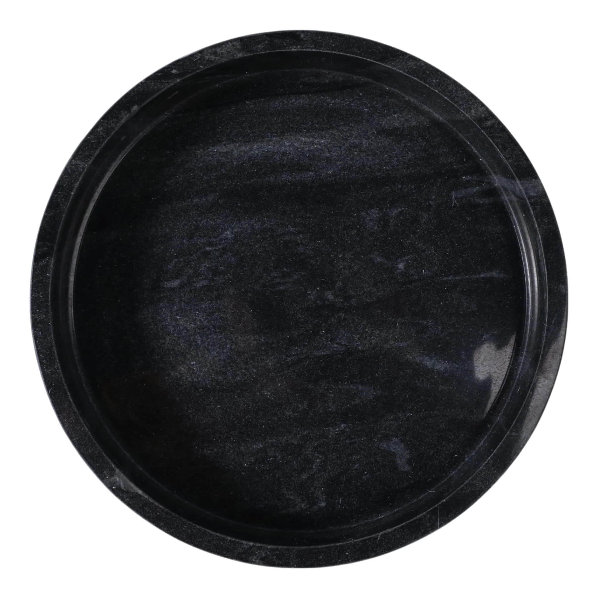 12x6"marble Pedestal Bowl, Black - Image 6