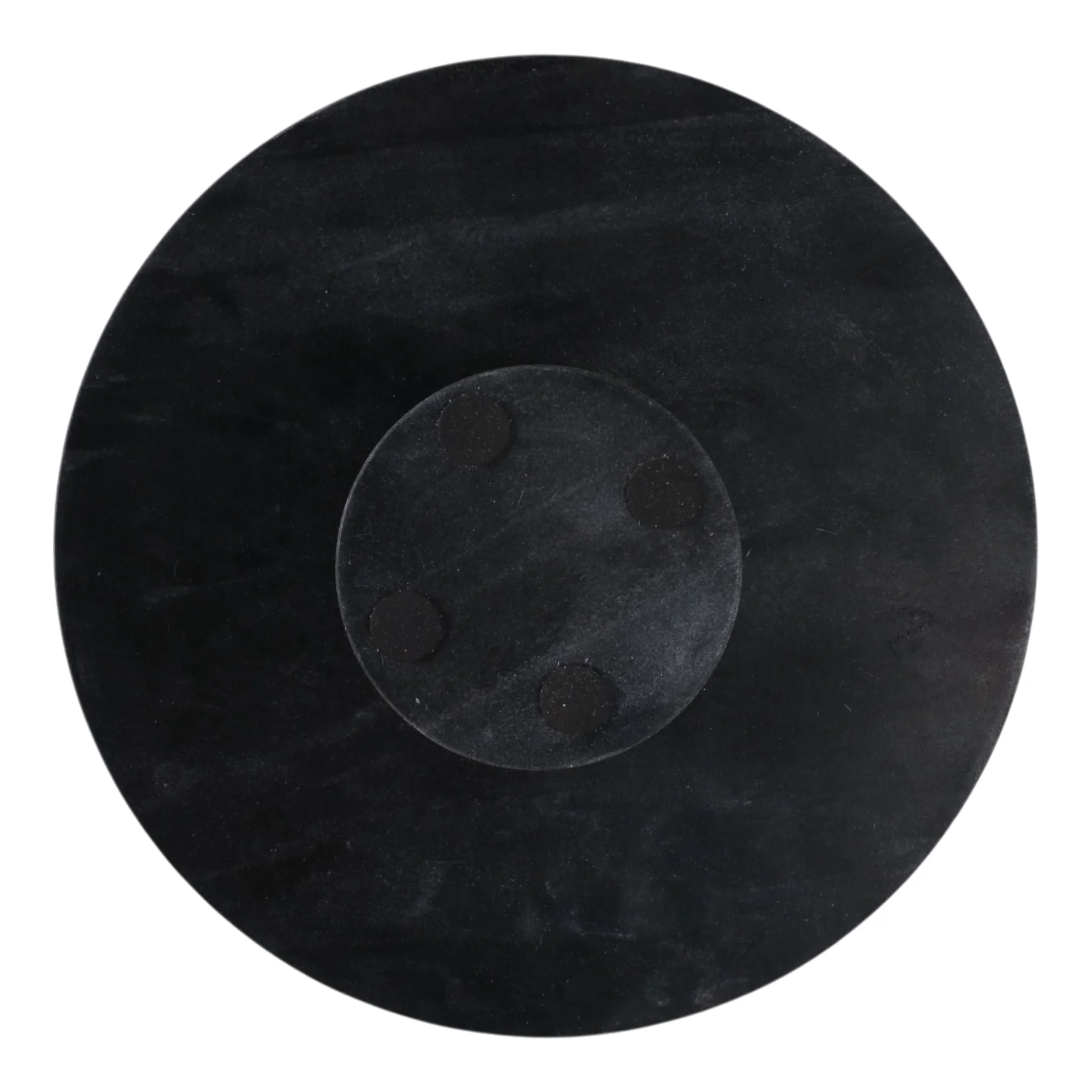 12x6"marble Pedestal Bowl, Black - Image 8