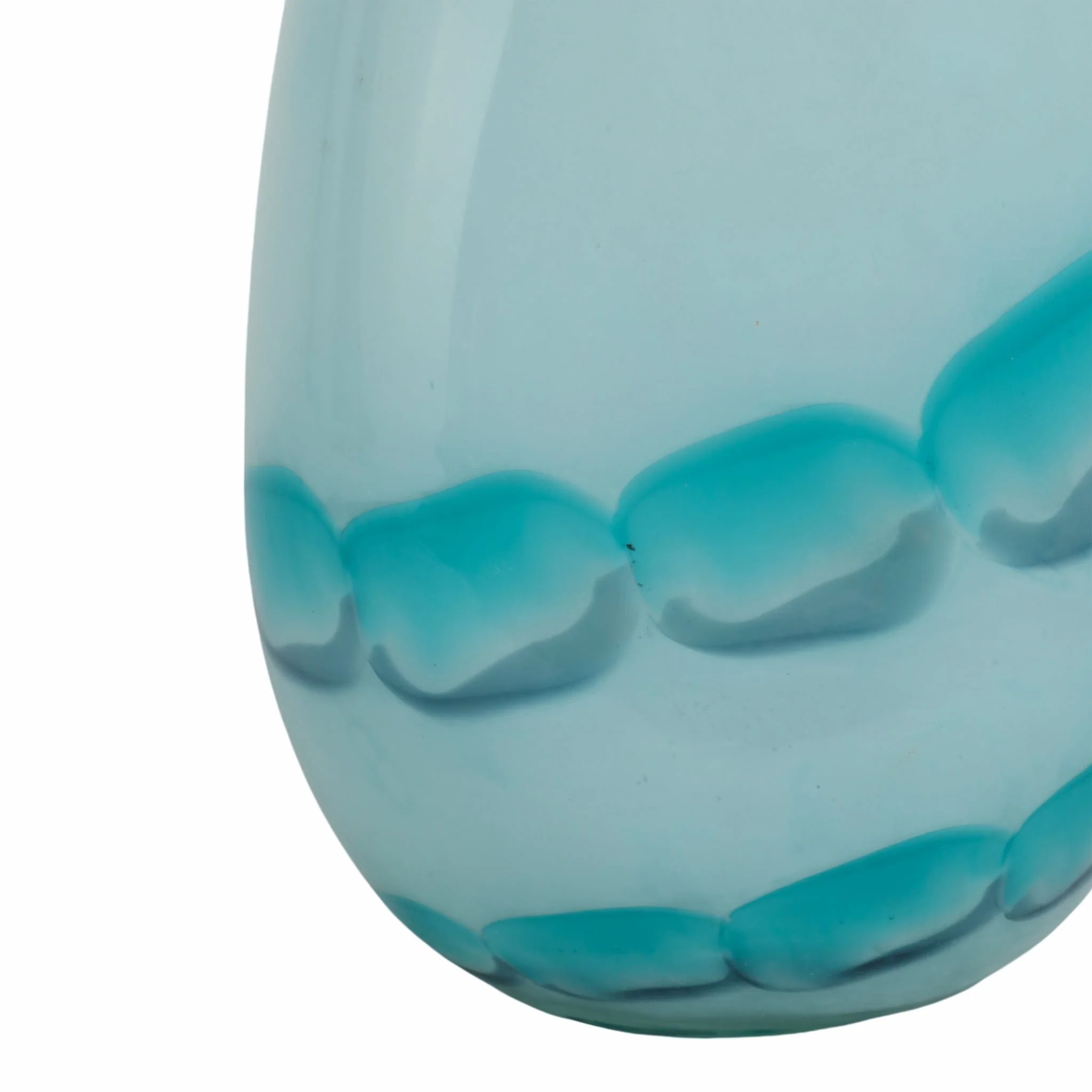 12x7" Bead Pattern Glass Vase, Blue - Image 5