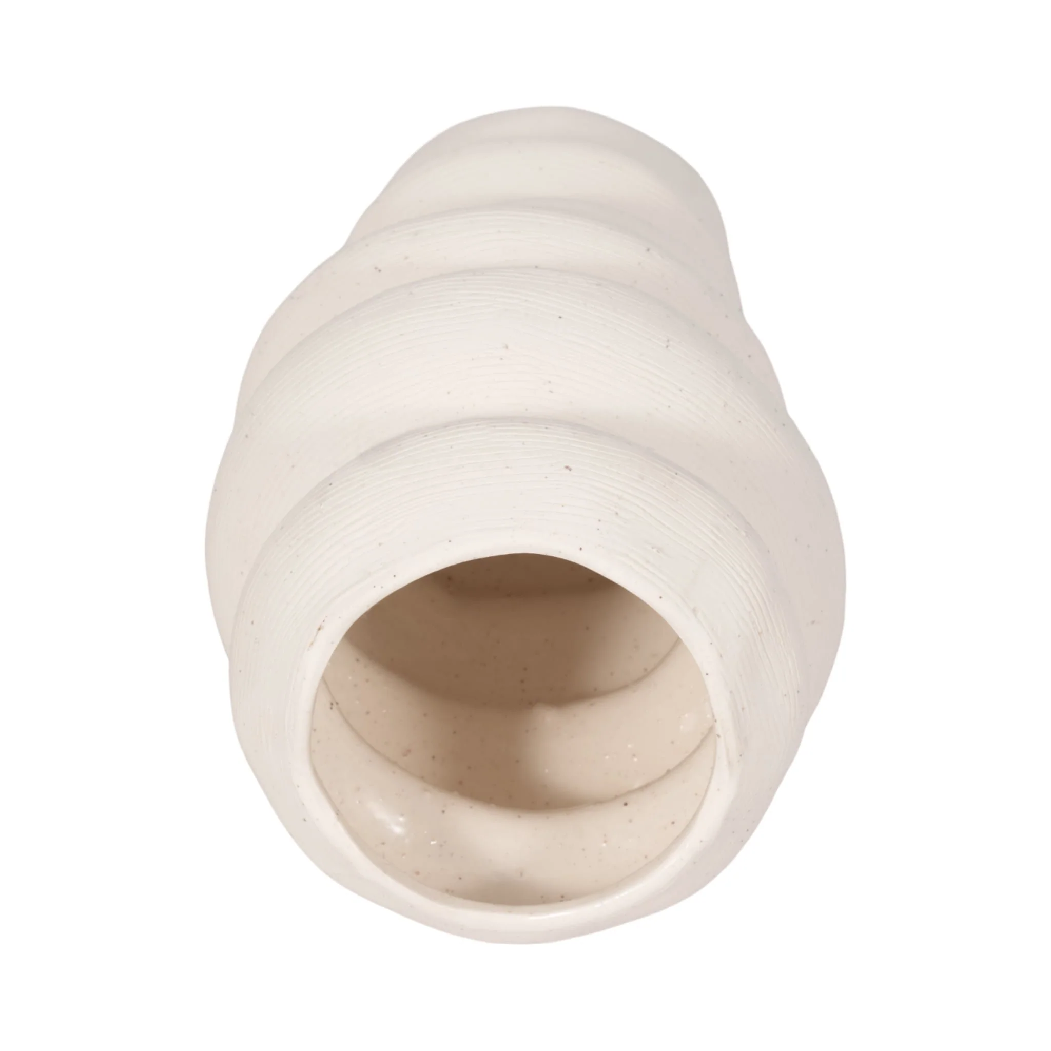 12x7" Hand Scribed Cairn Vase, White - Image 5