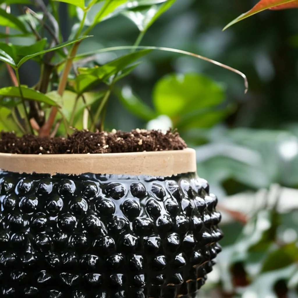 12x7" Round Bubble Planter, Black/brown - Image 7