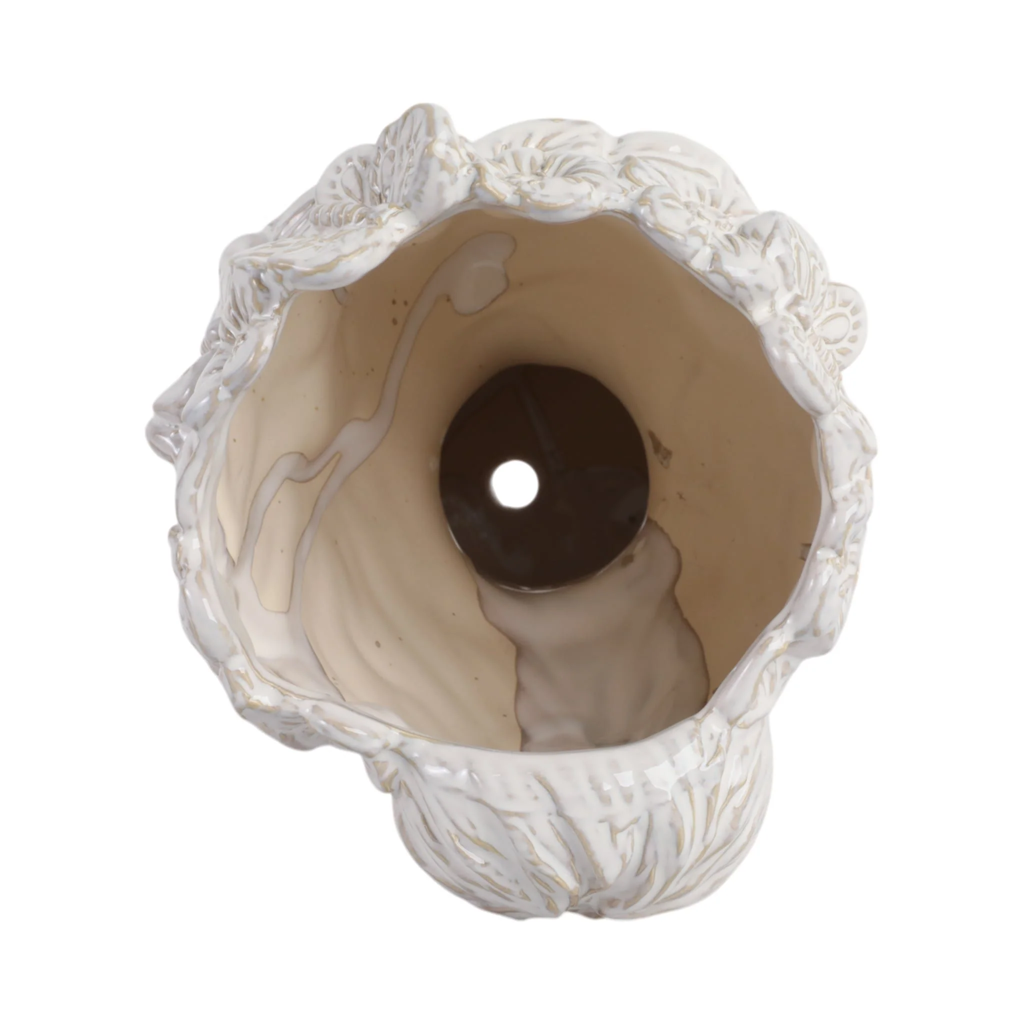 12x8" Flower & Butterfly Crown Lady Planter, Ivory - Image 6