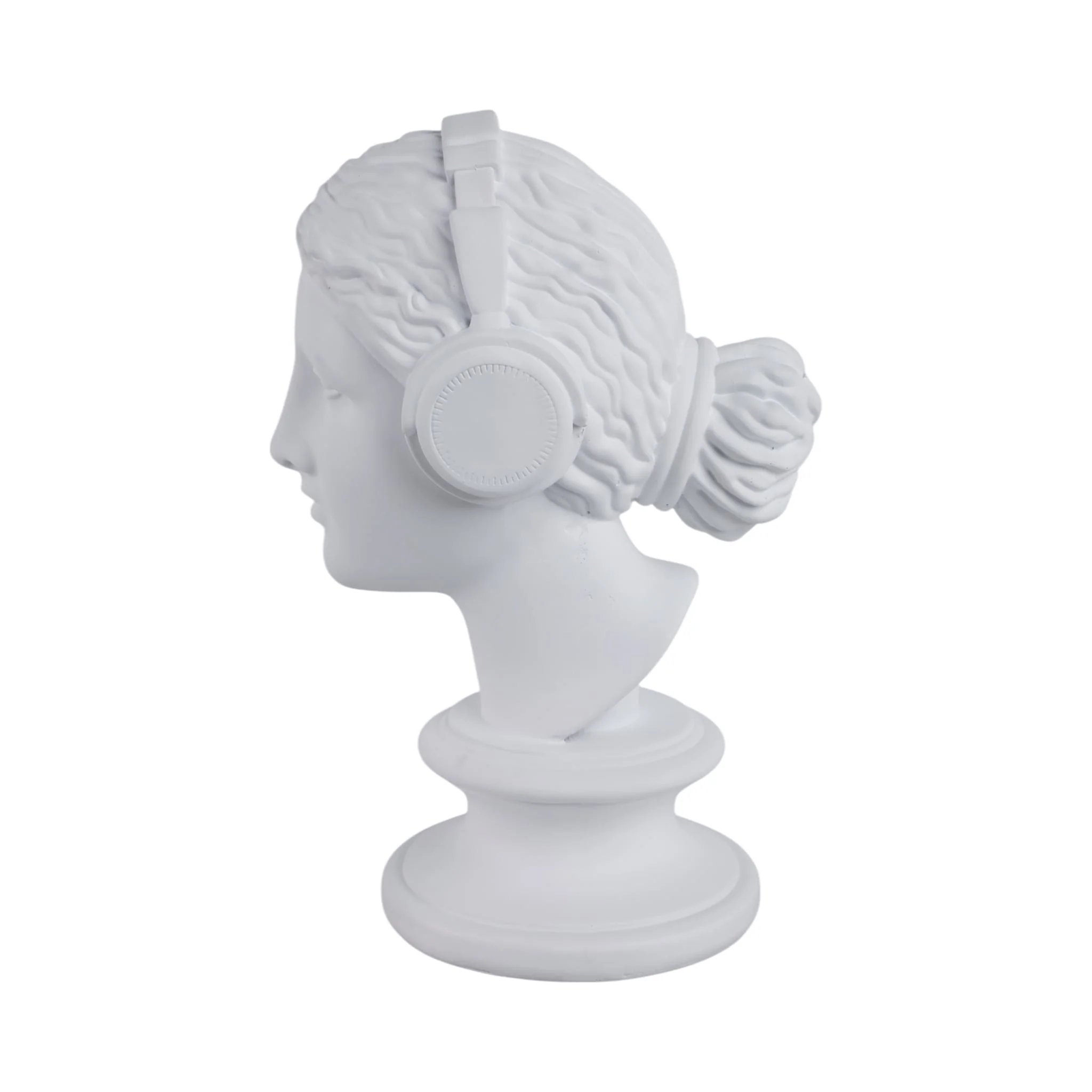 12x8" Modern Grecian With Headphones, White - Image 5