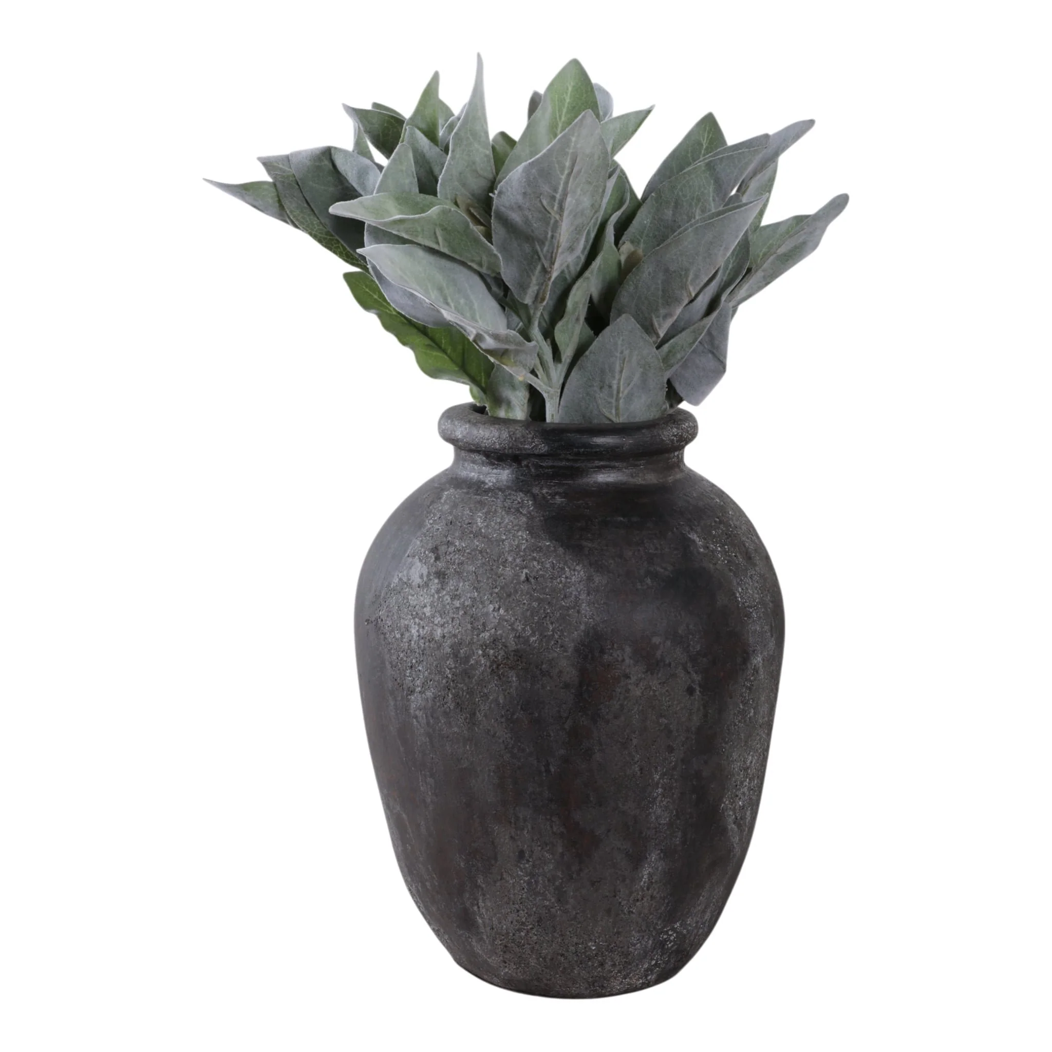12x9" Terracotta Vase, Black - Image 2